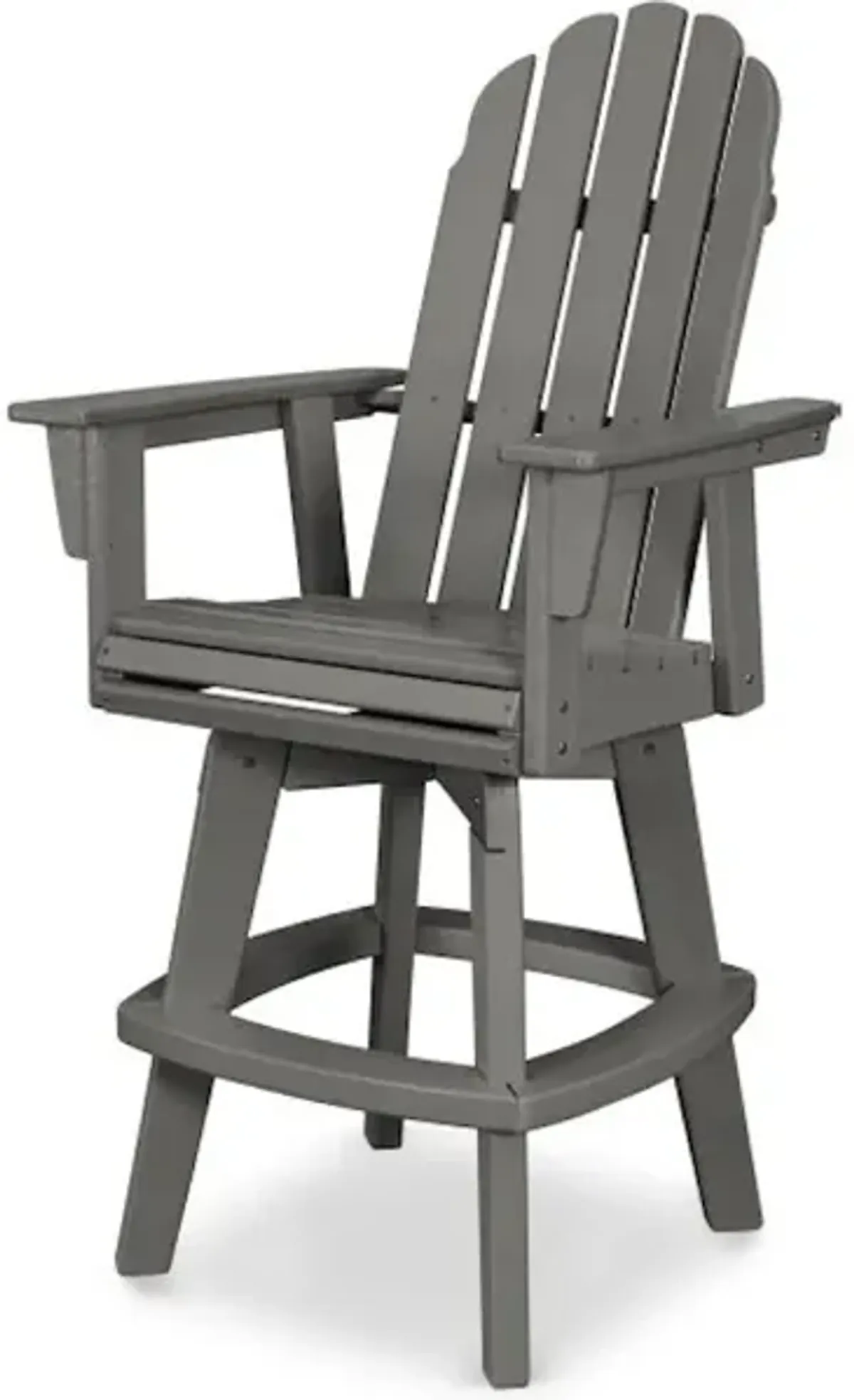 Vineyard Adirondack Swivel Bar Chair In Slate Grey