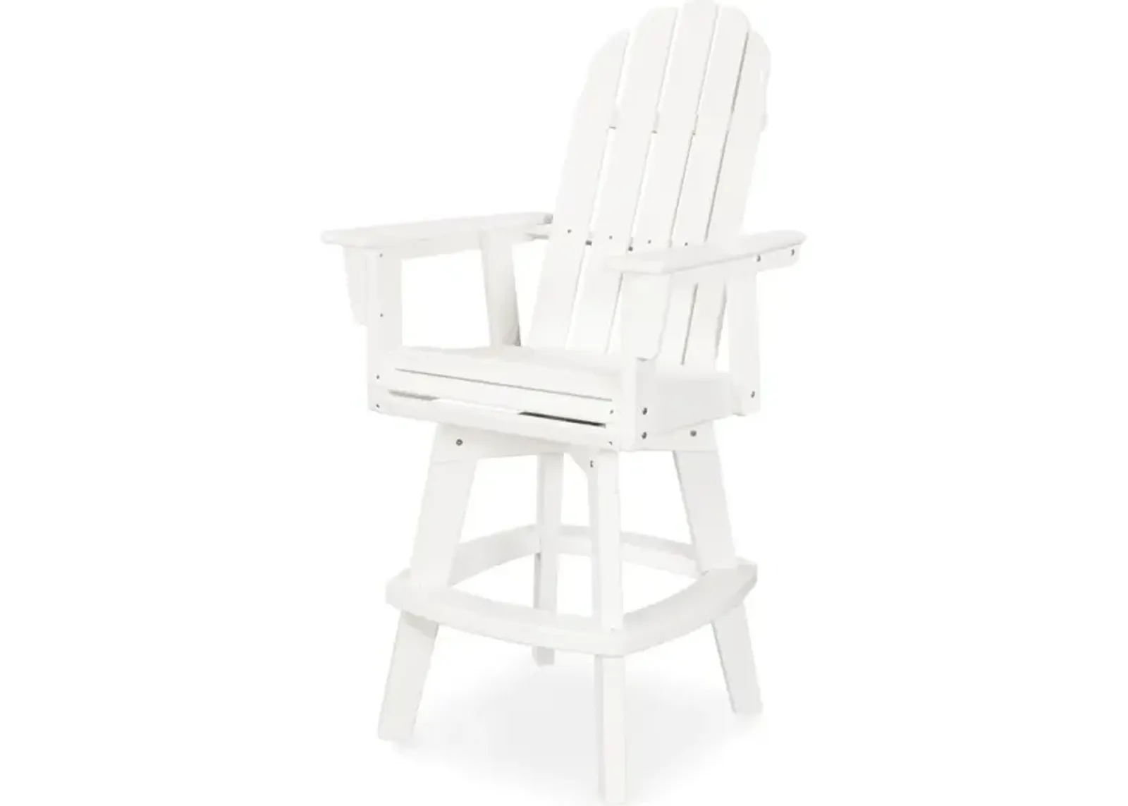 Vineyard Adirondack Swivel Bar Chair In White