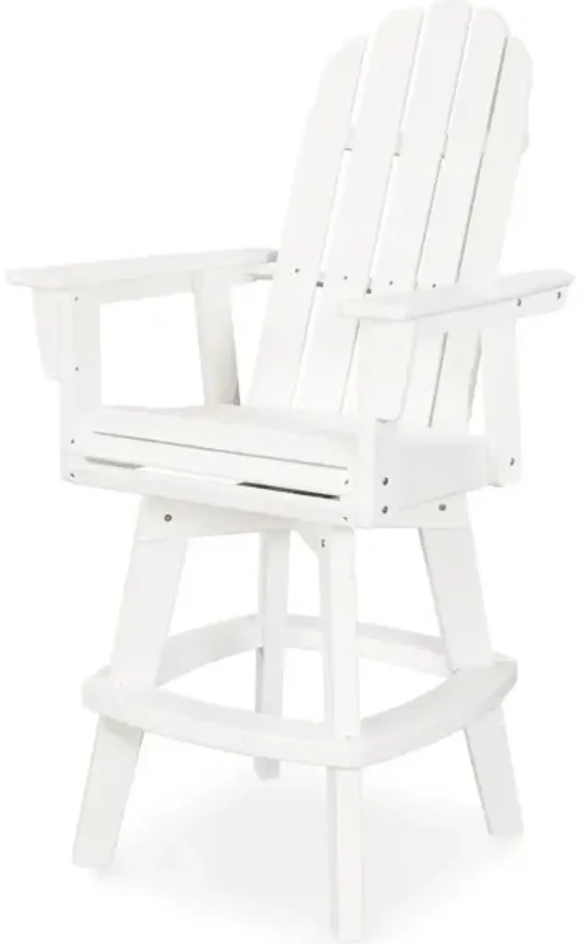 Vineyard Adirondack Swivel Bar Chair In White