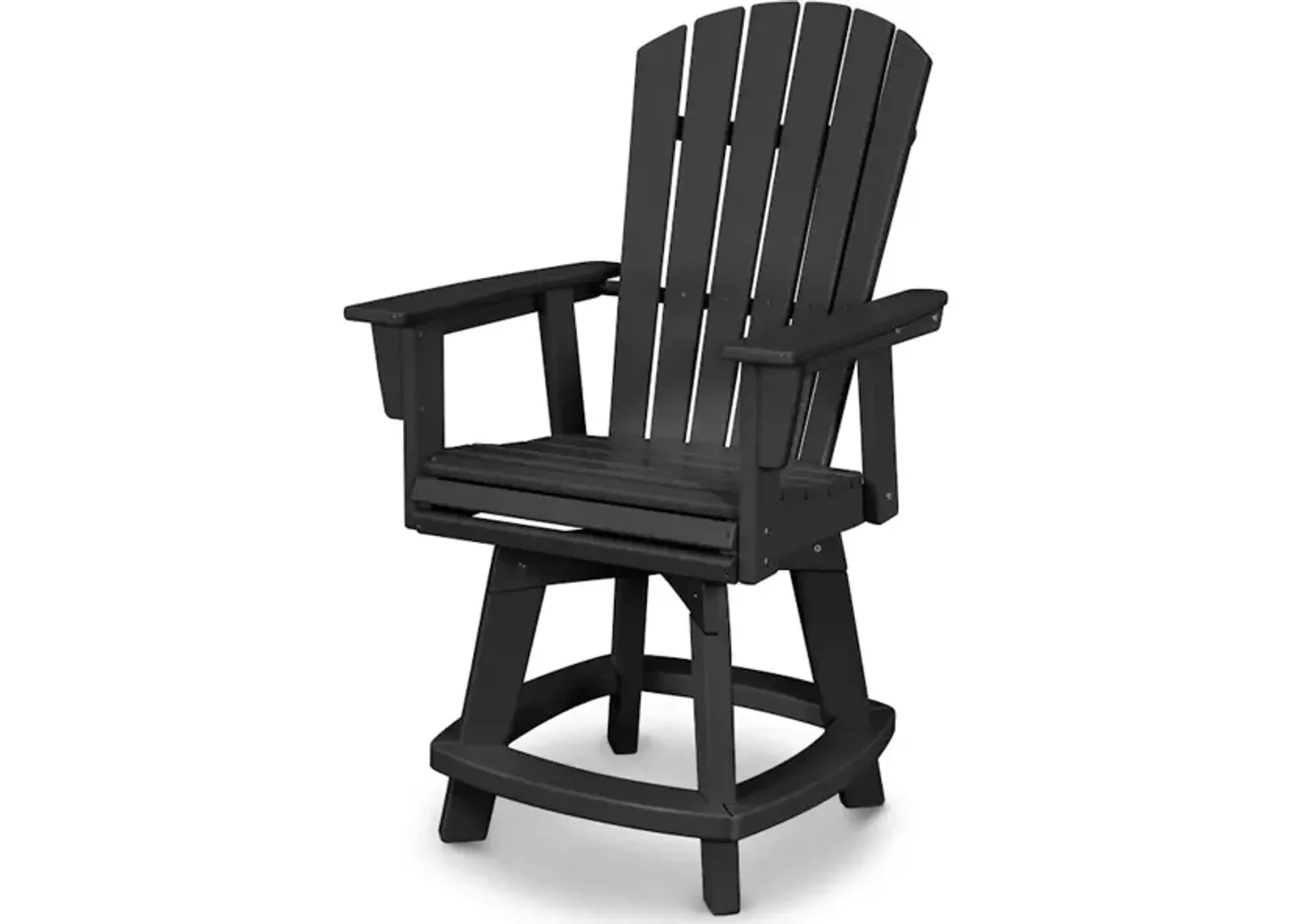 Nautical Adirondack Swivel Counter Chair In Black