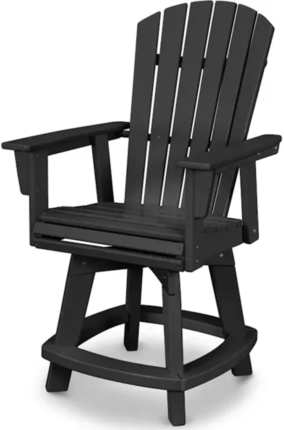 Nautical Adirondack Swivel Counter Chair In Black