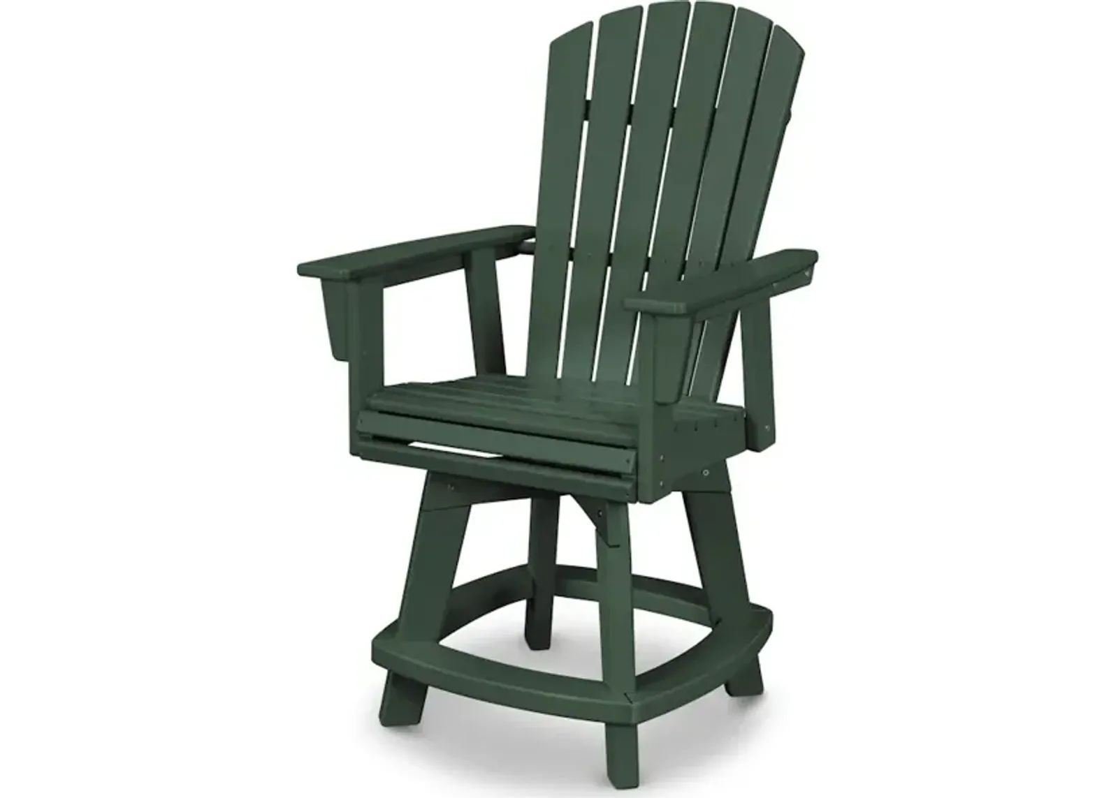 Nautical Adirondack Swivel Counter Chair In Green