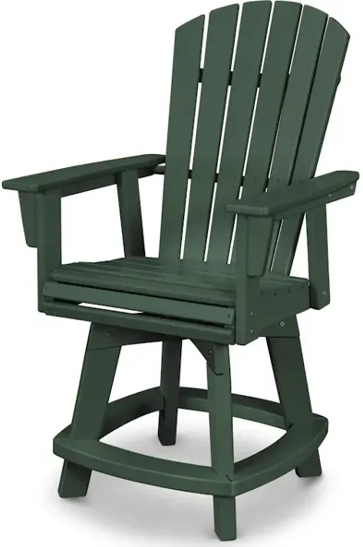 Nautical Adirondack Swivel Counter Chair In Green