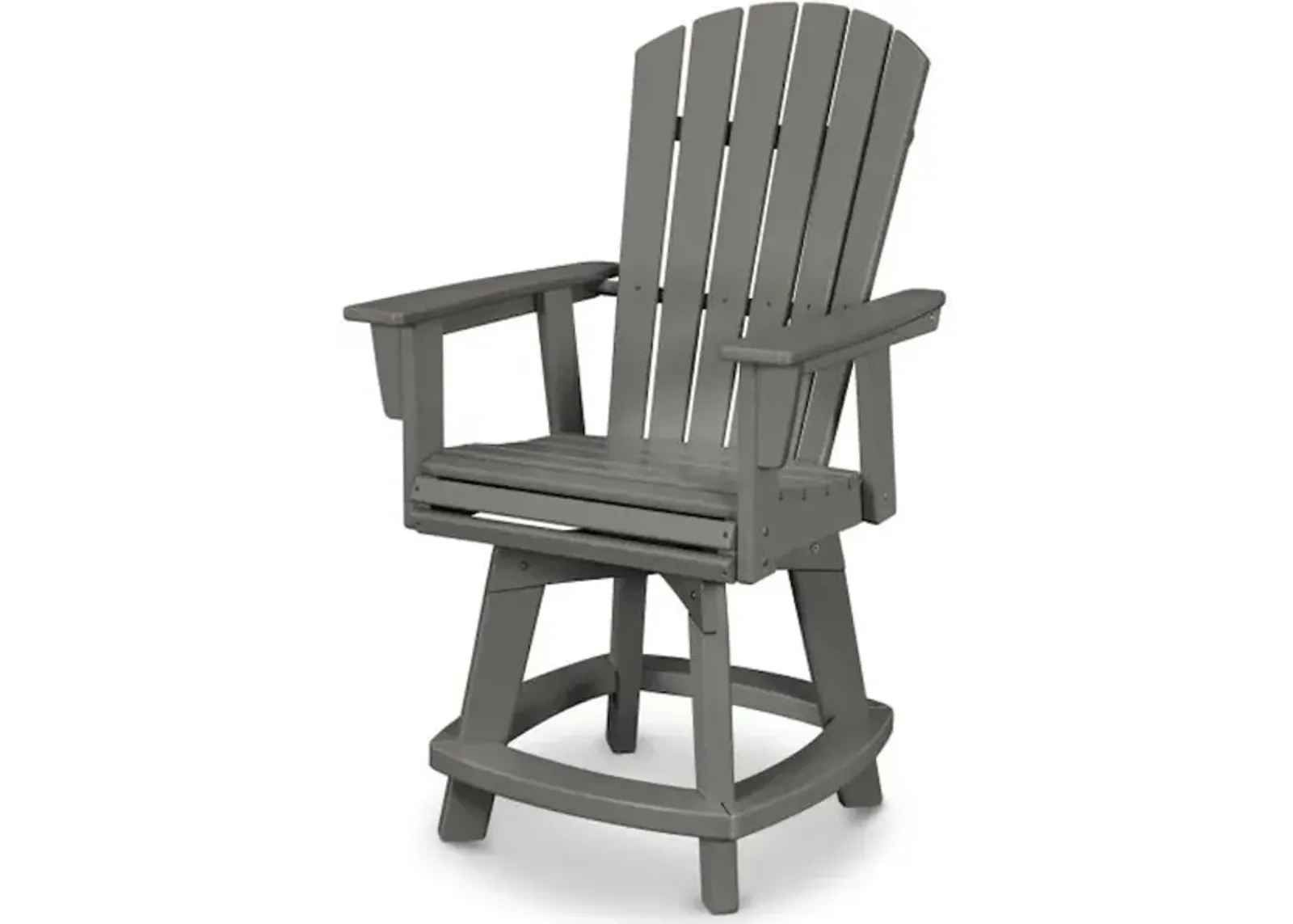 Nautical Adirondack Swivel Counter Chair In Slate Grey