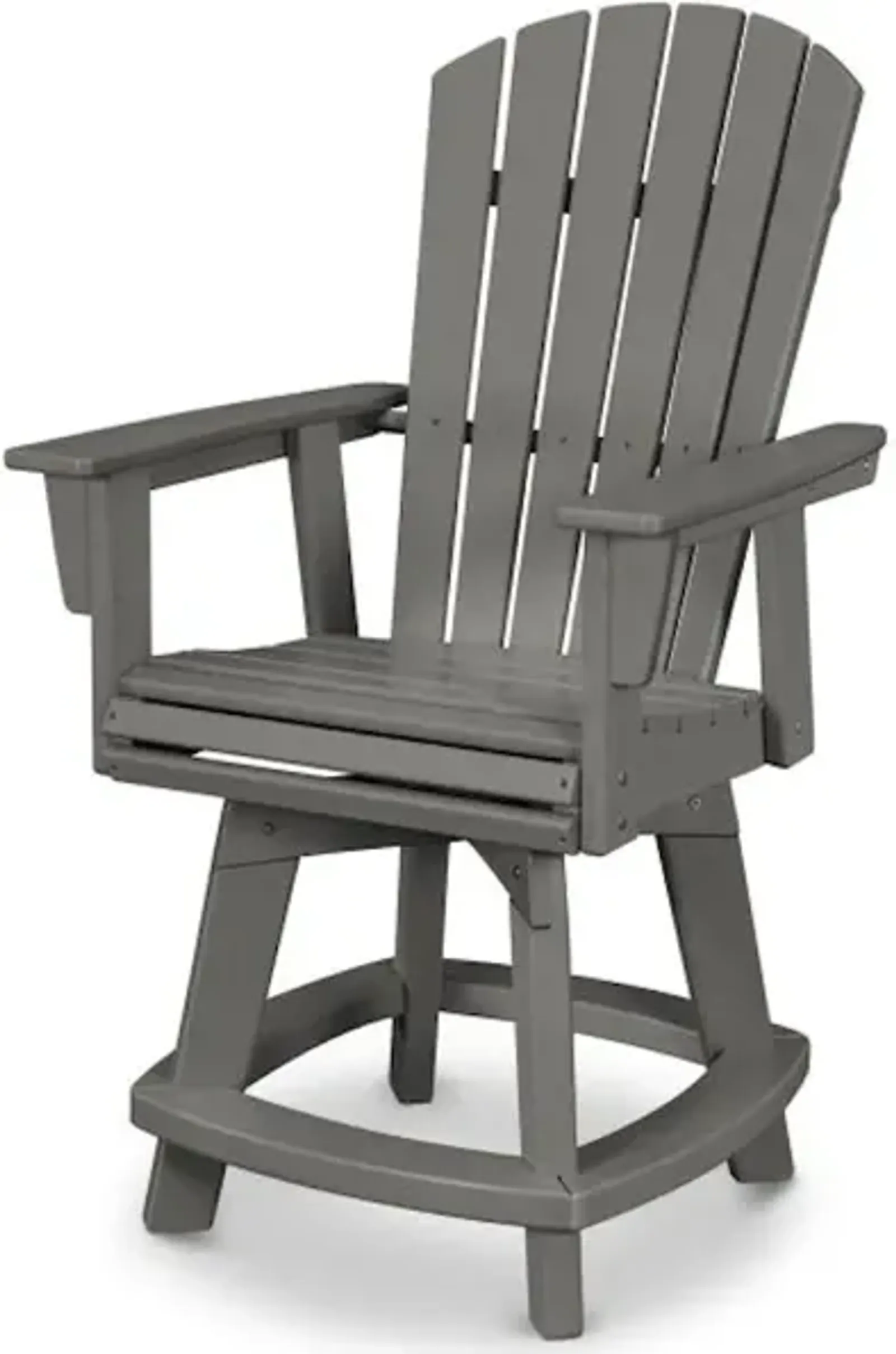 Nautical Adirondack Swivel Counter Chair In Slate Grey