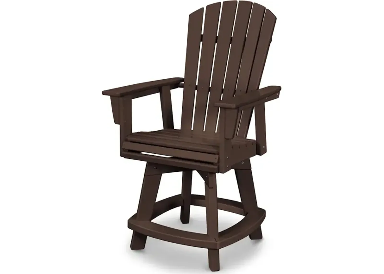 Nautical Adirondack Swivel Counter Chair In Mahogany