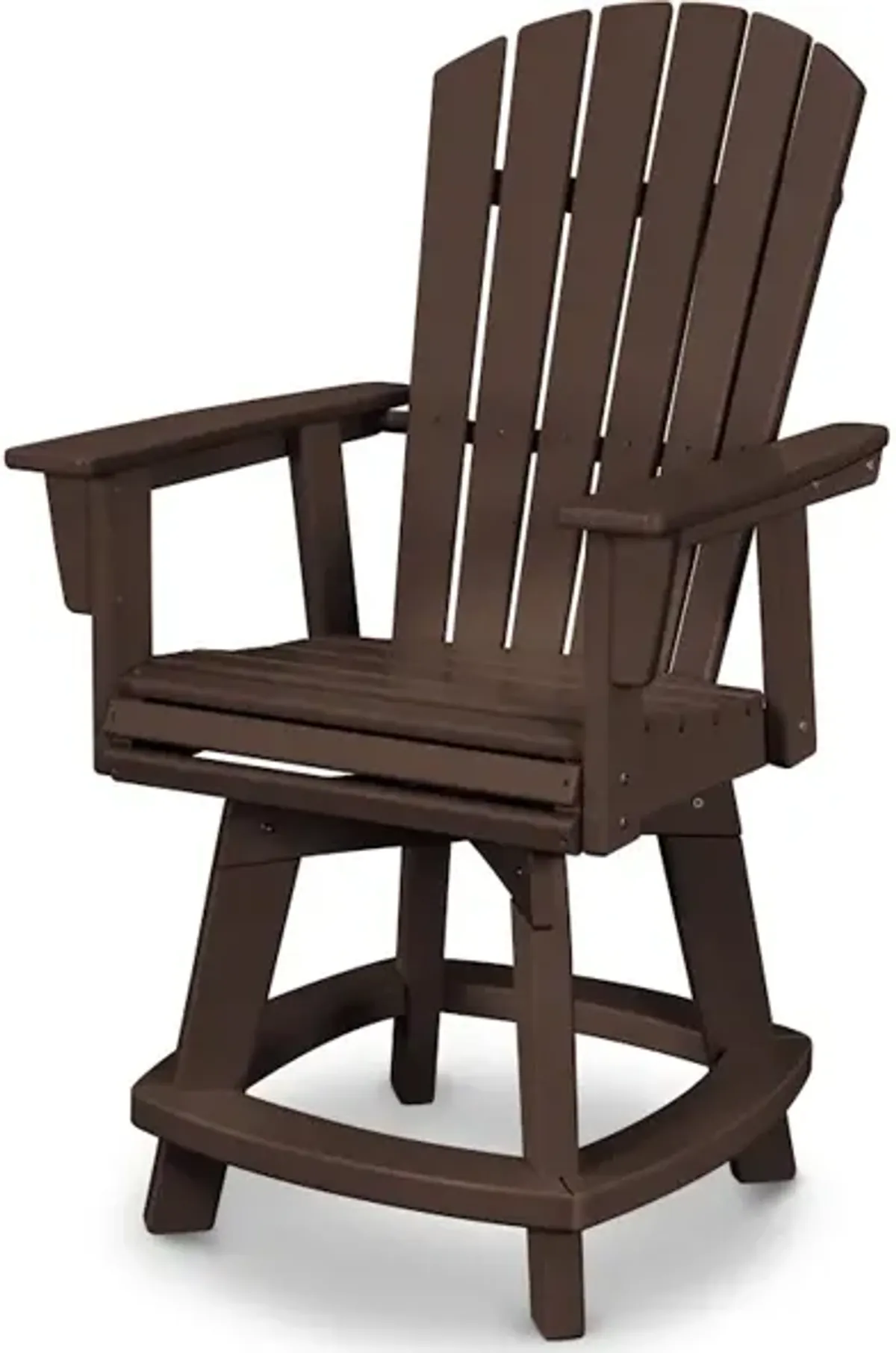 Nautical Adirondack Swivel Counter Chair In Mahogany