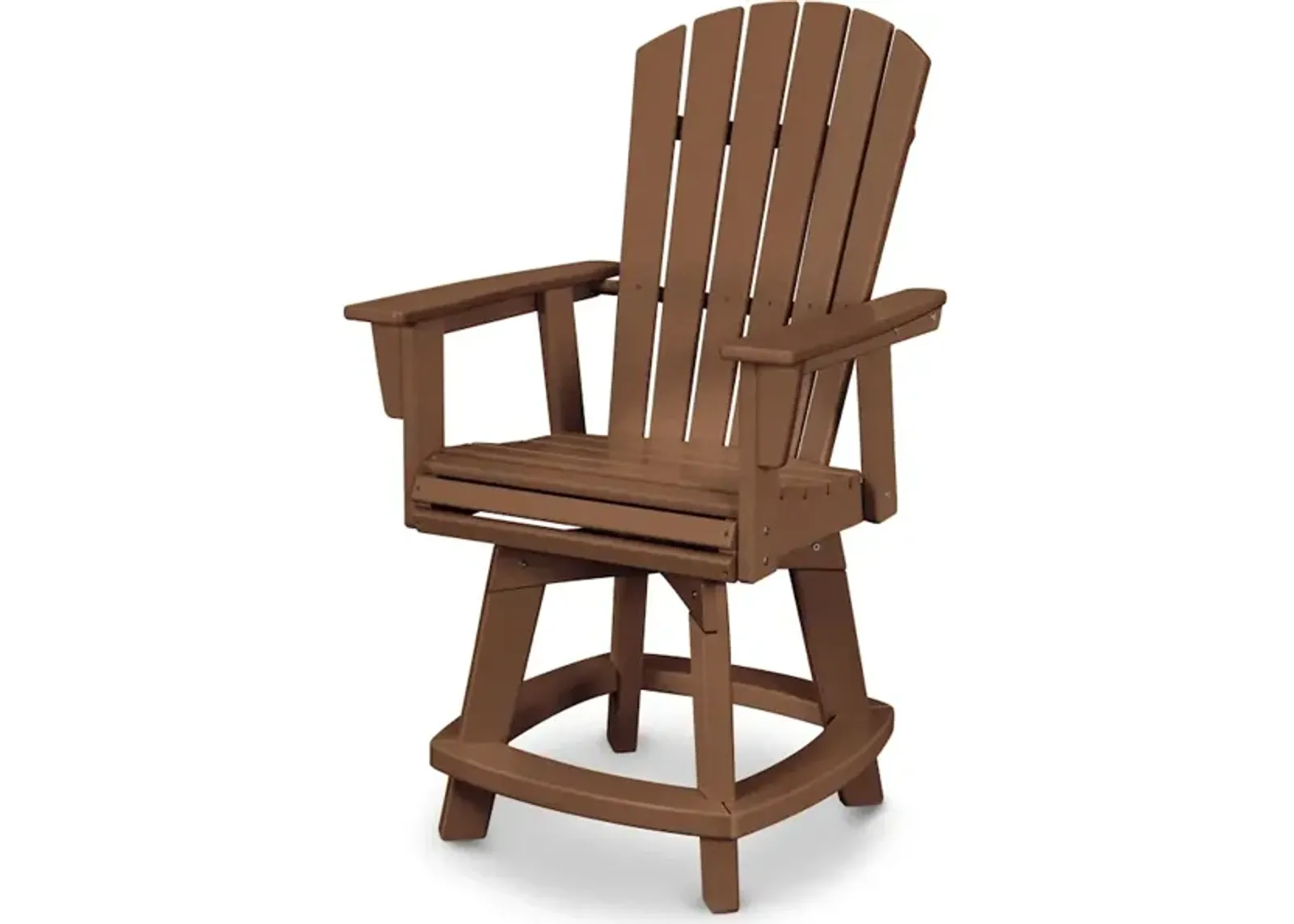 Nautical Adirondack Swivel Counter Chair In Teak