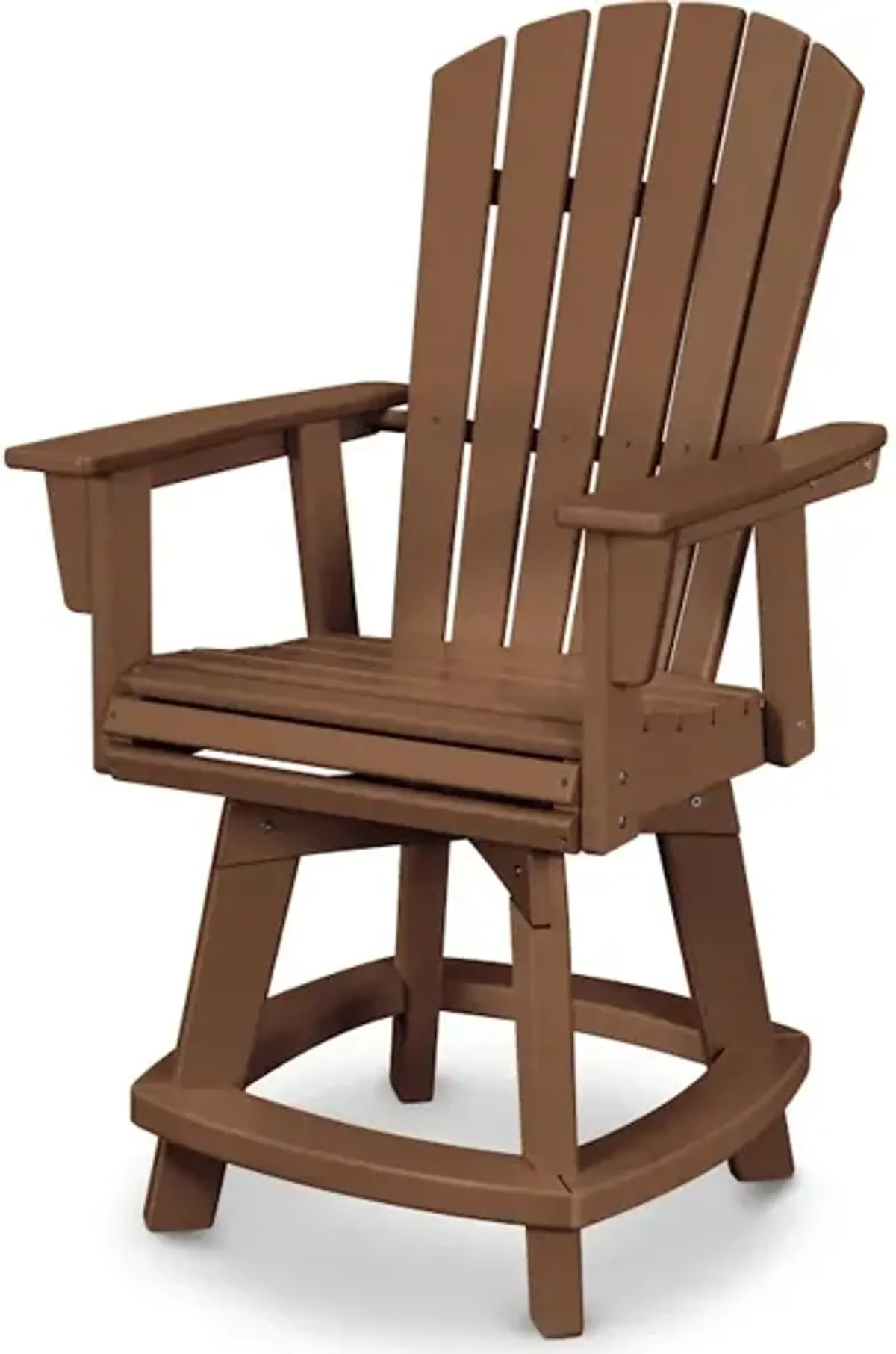 Nautical Adirondack Swivel Counter Chair In Teak