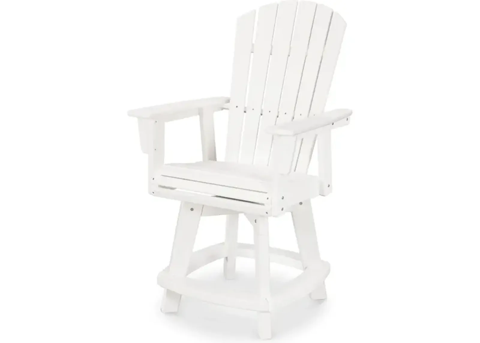 Nautical Adirondack Swivel Counter Chair In White