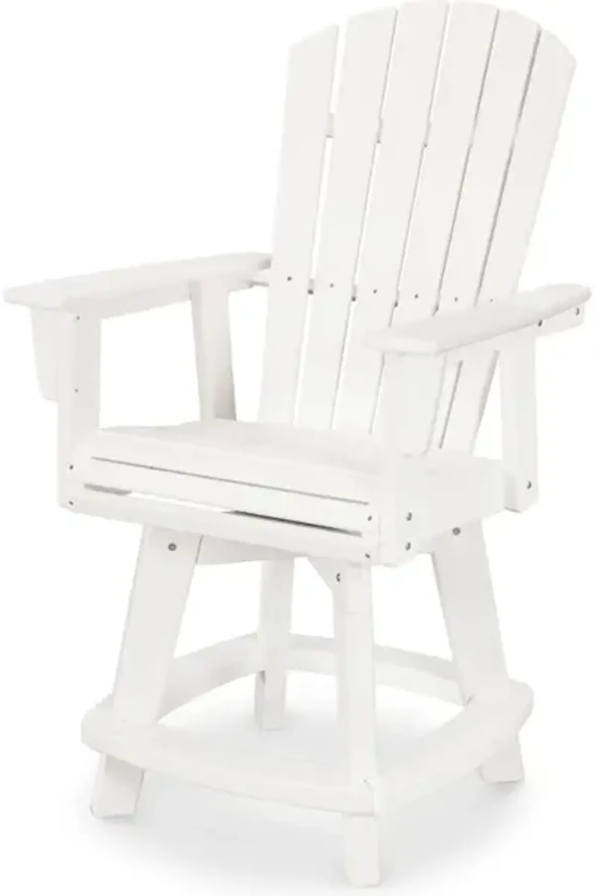 Nautical Adirondack Swivel Counter Chair In White