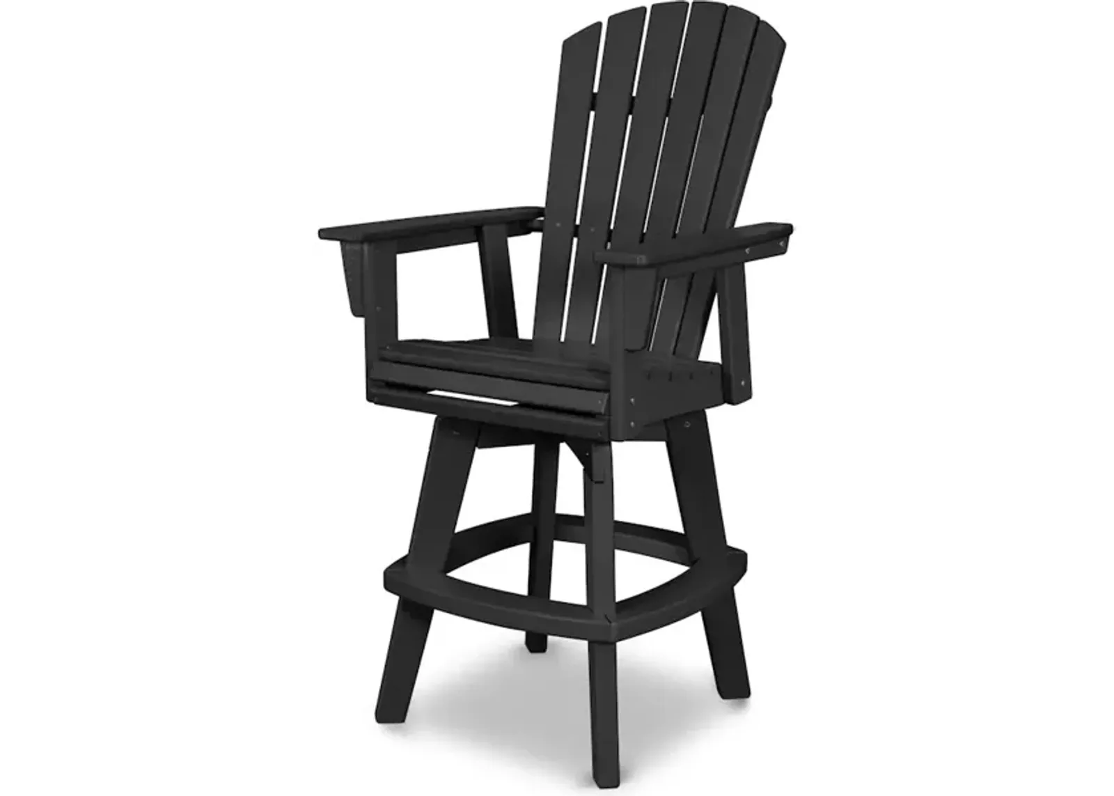 Nautical Adirondack Swivel Bar Chair In Black