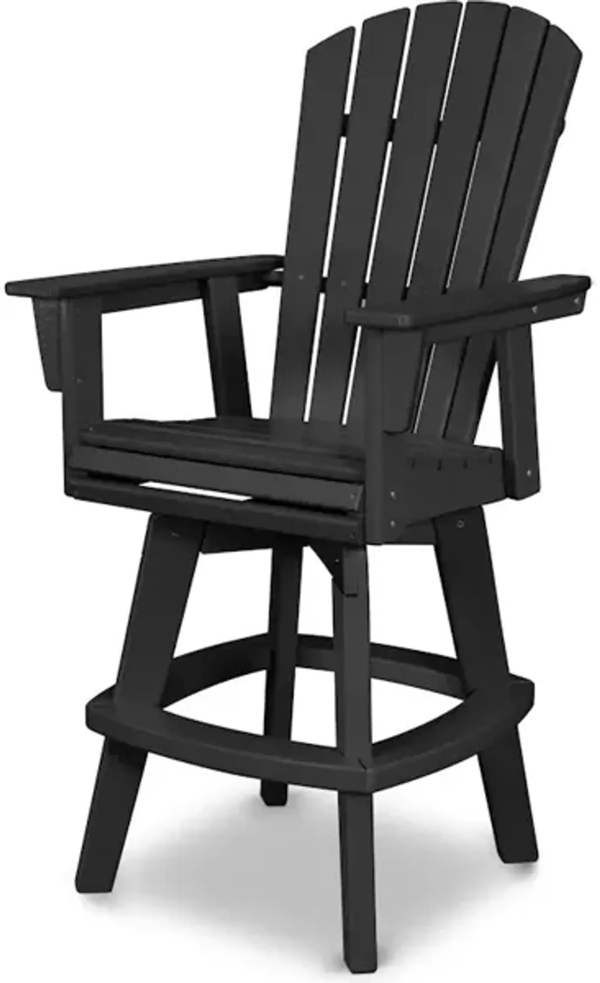 Nautical Adirondack Swivel Bar Chair In Black