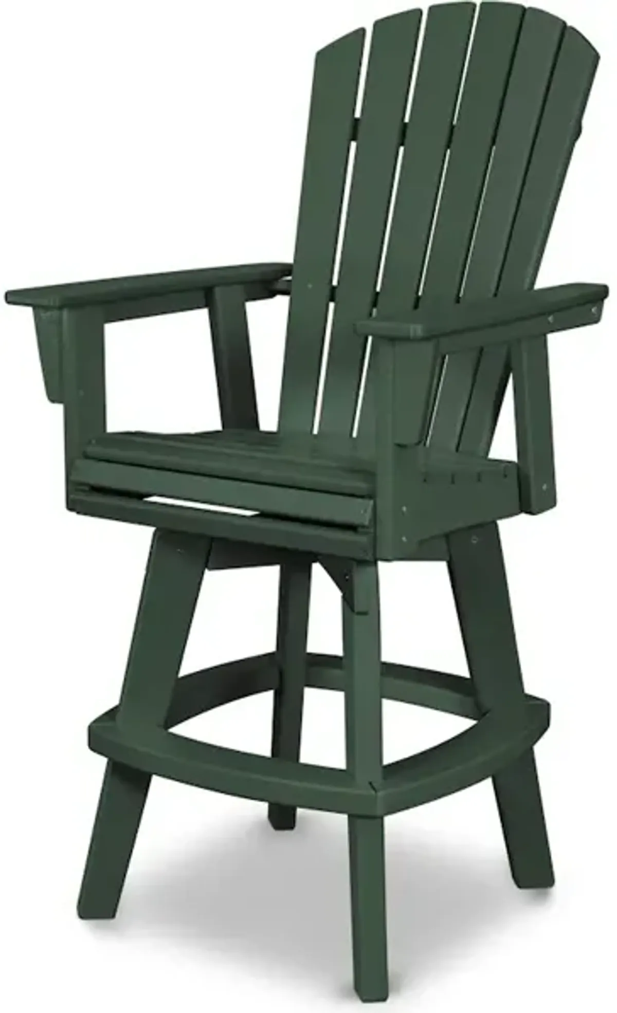 Nautical Adirondack Swivel Bar Chair In Green