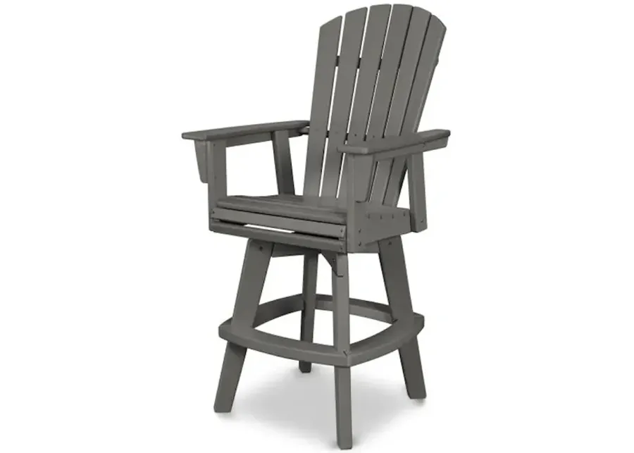 Nautical Adirondack Swivel Bar Chair In Slate Grey