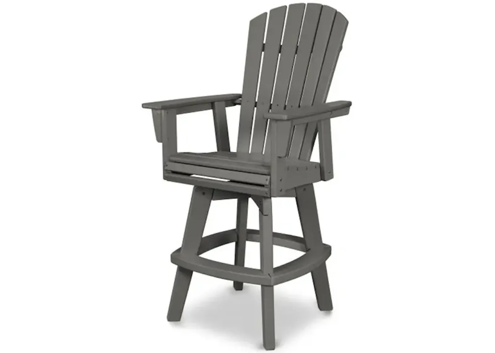 Nautical Adirondack Swivel Bar Chair In Slate Grey