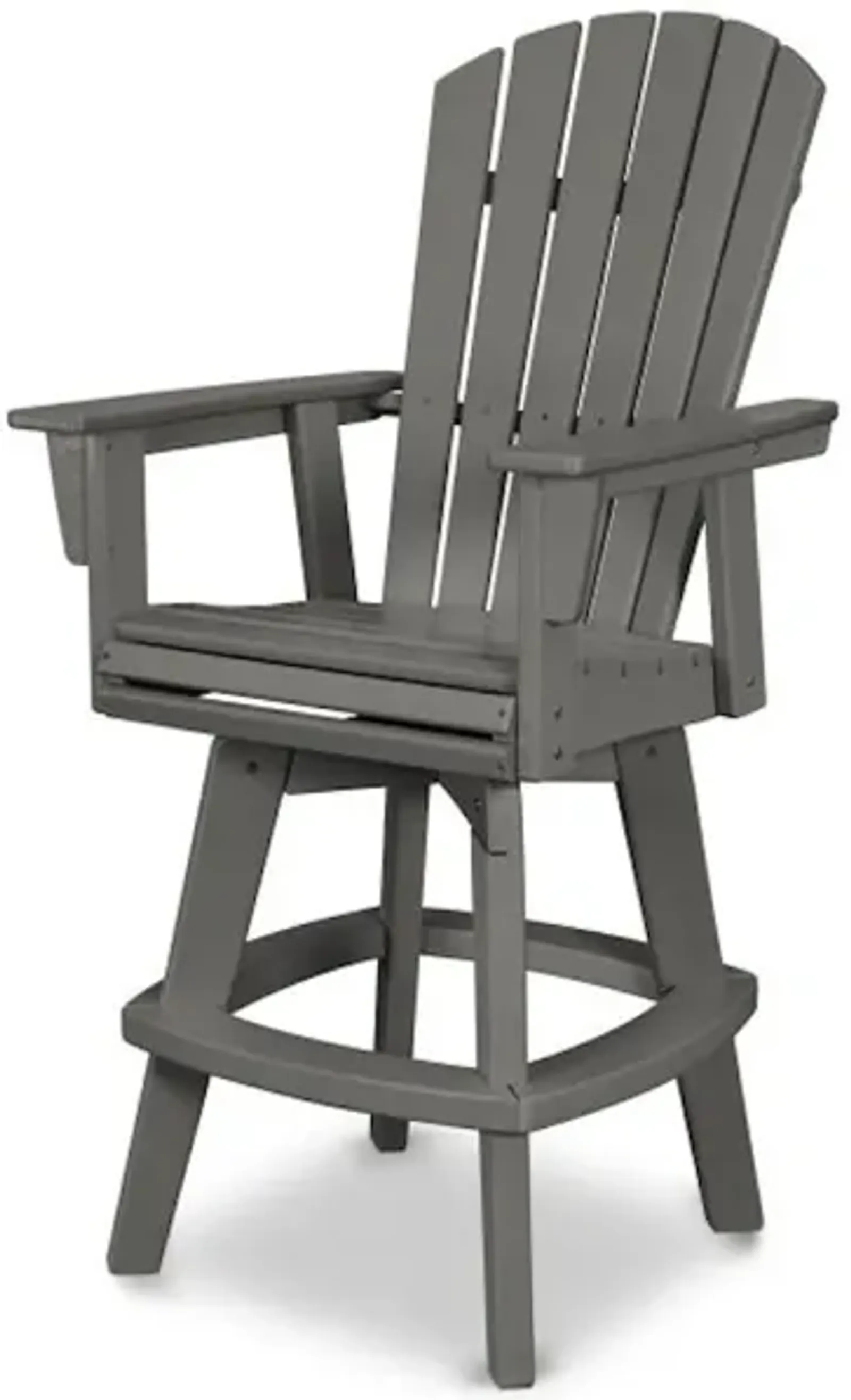 Nautical Adirondack Swivel Bar Chair In Slate Grey