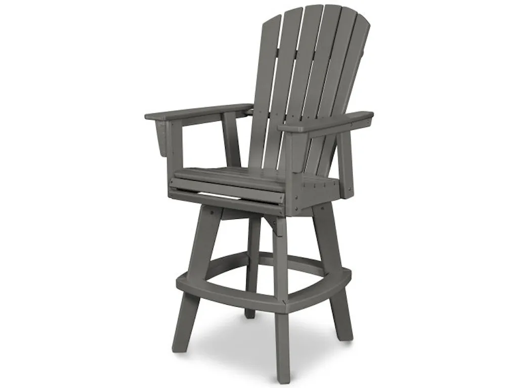 Nautical Adirondack Swivel Bar Chair In Slate Grey