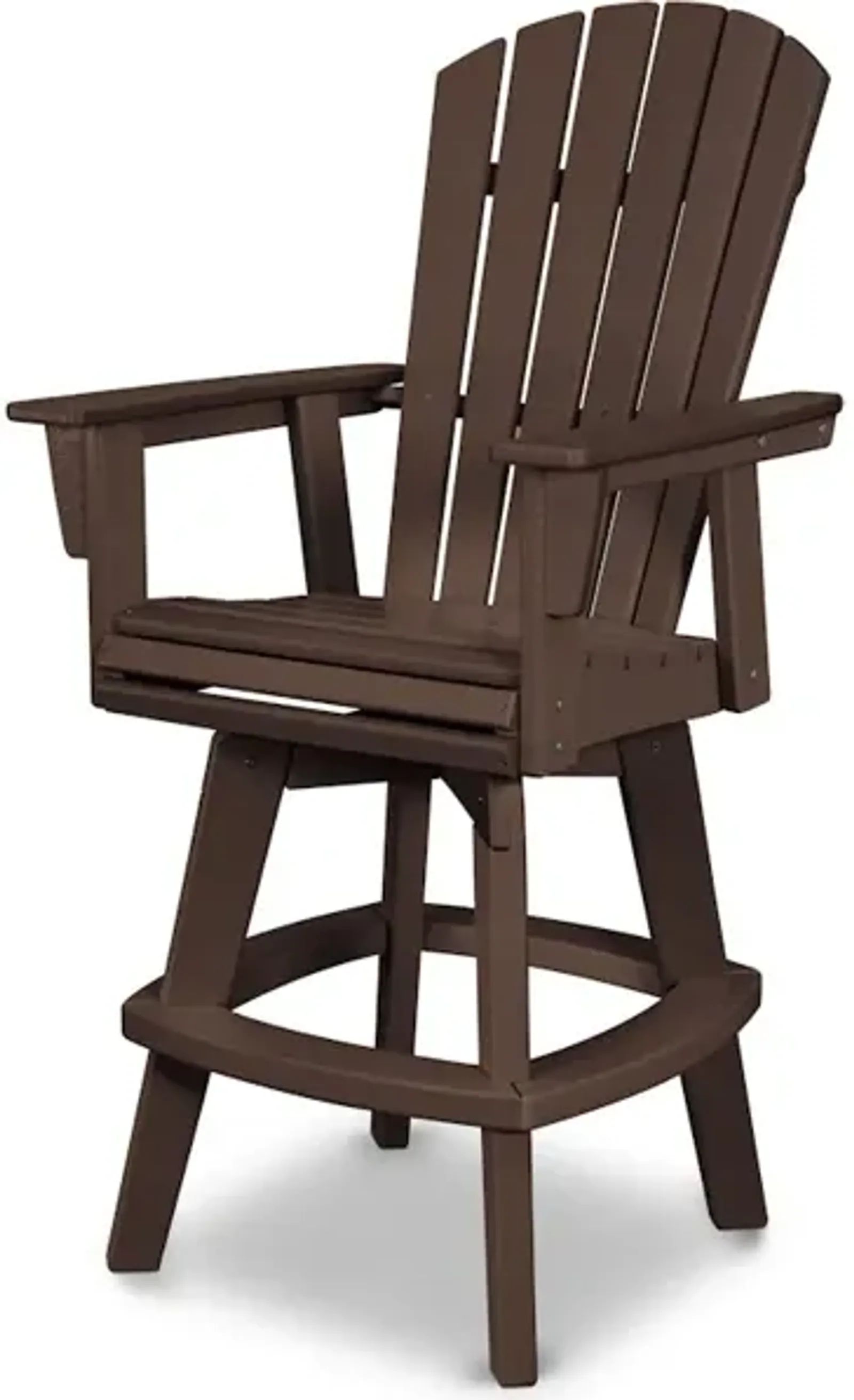 Nautical Adirondack Swivel Bar Chair In Mahogany