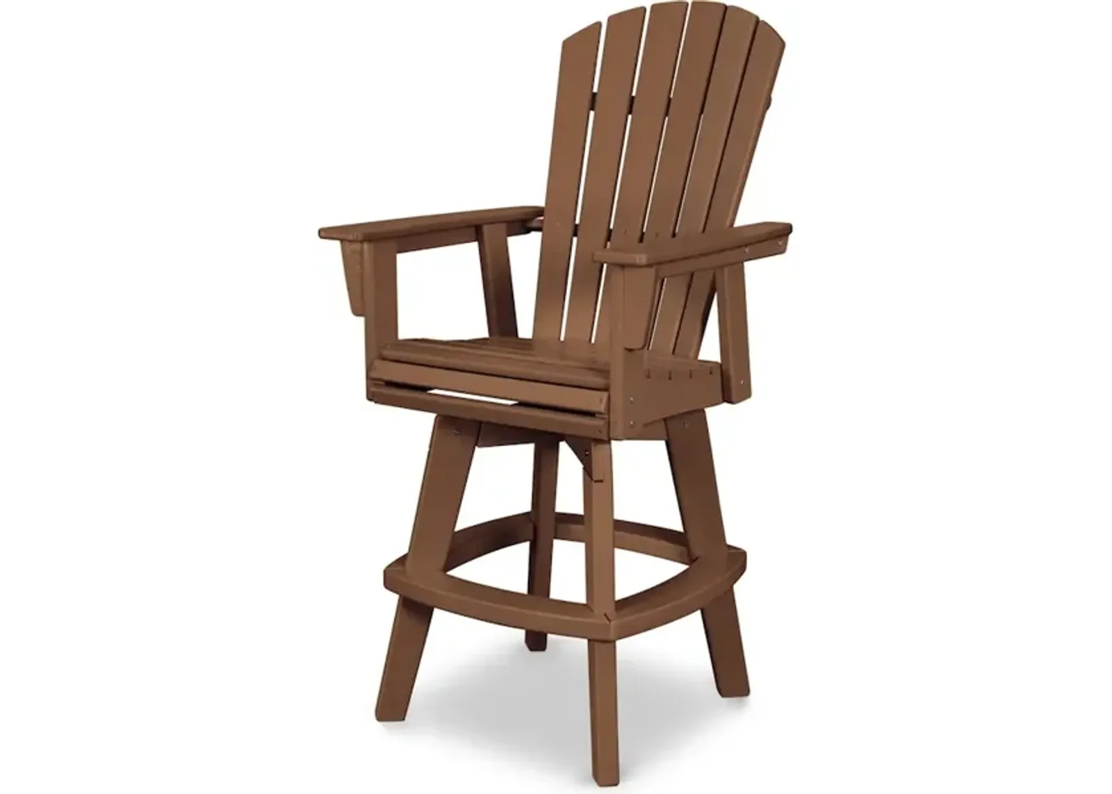 Nautical Adirondack Swivel Bar Chair In Teak