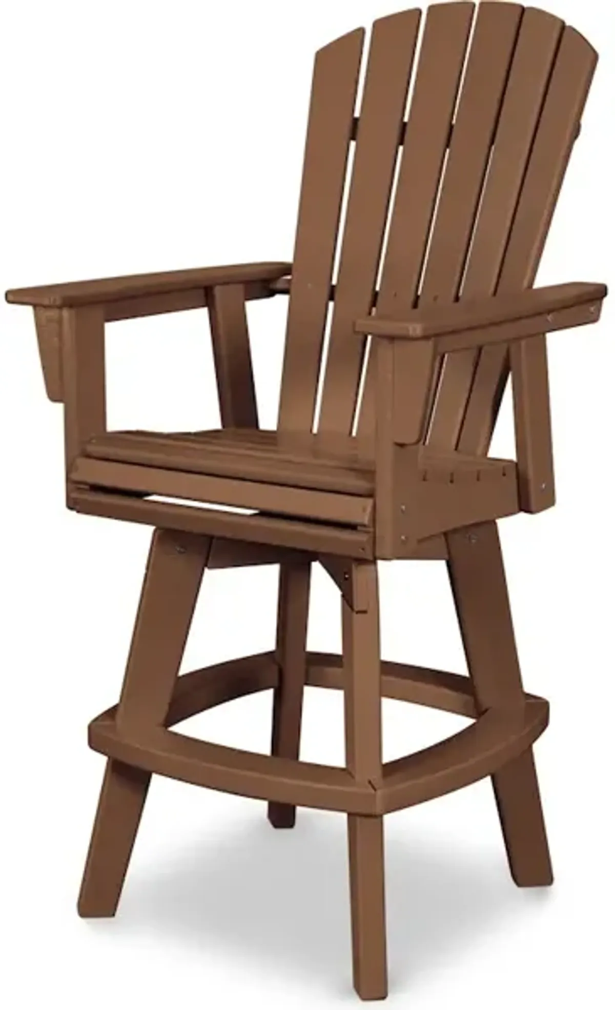 Nautical Adirondack Swivel Bar Chair In Teak