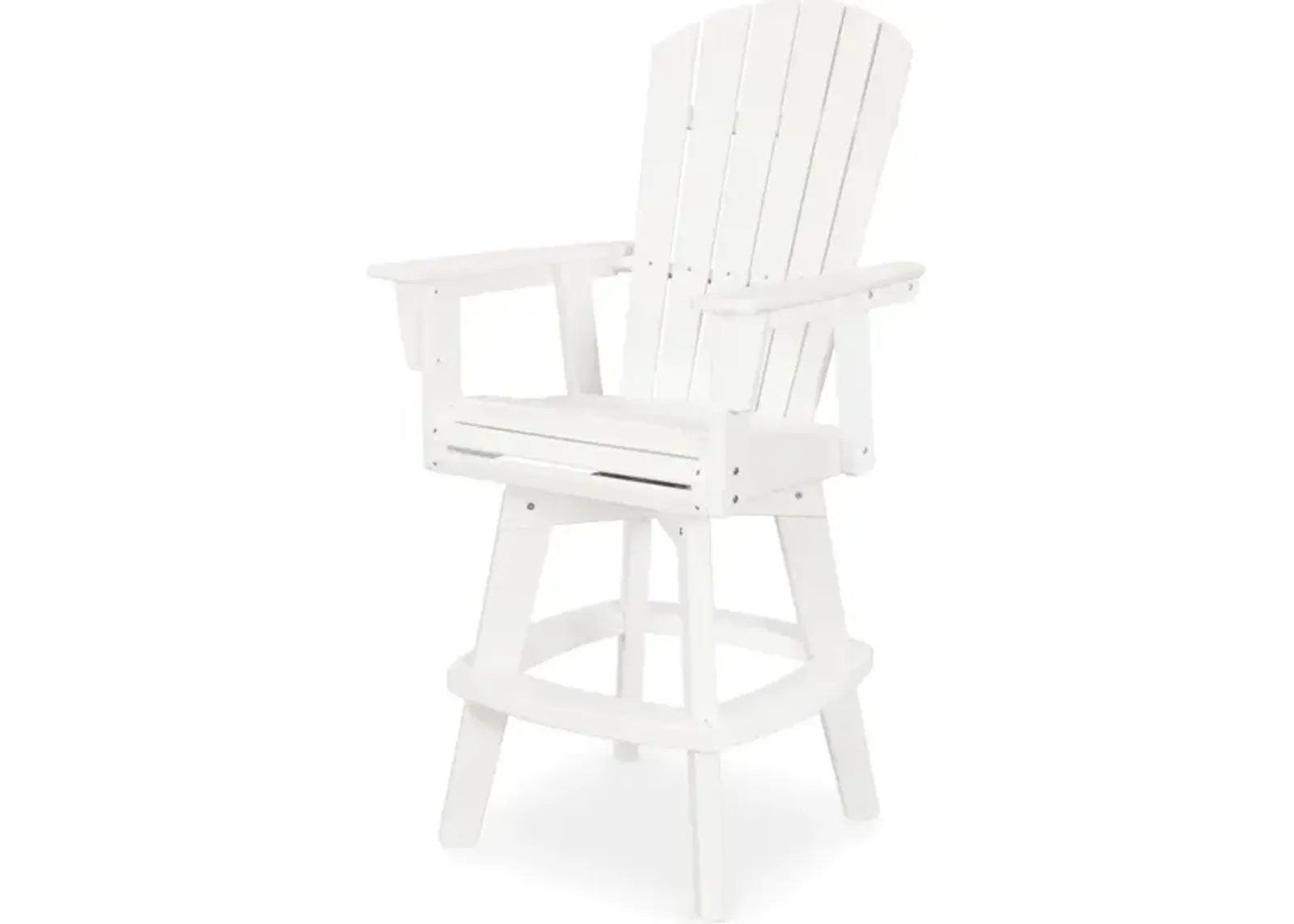 Nautical Adirondack Swivel Bar Chair In White