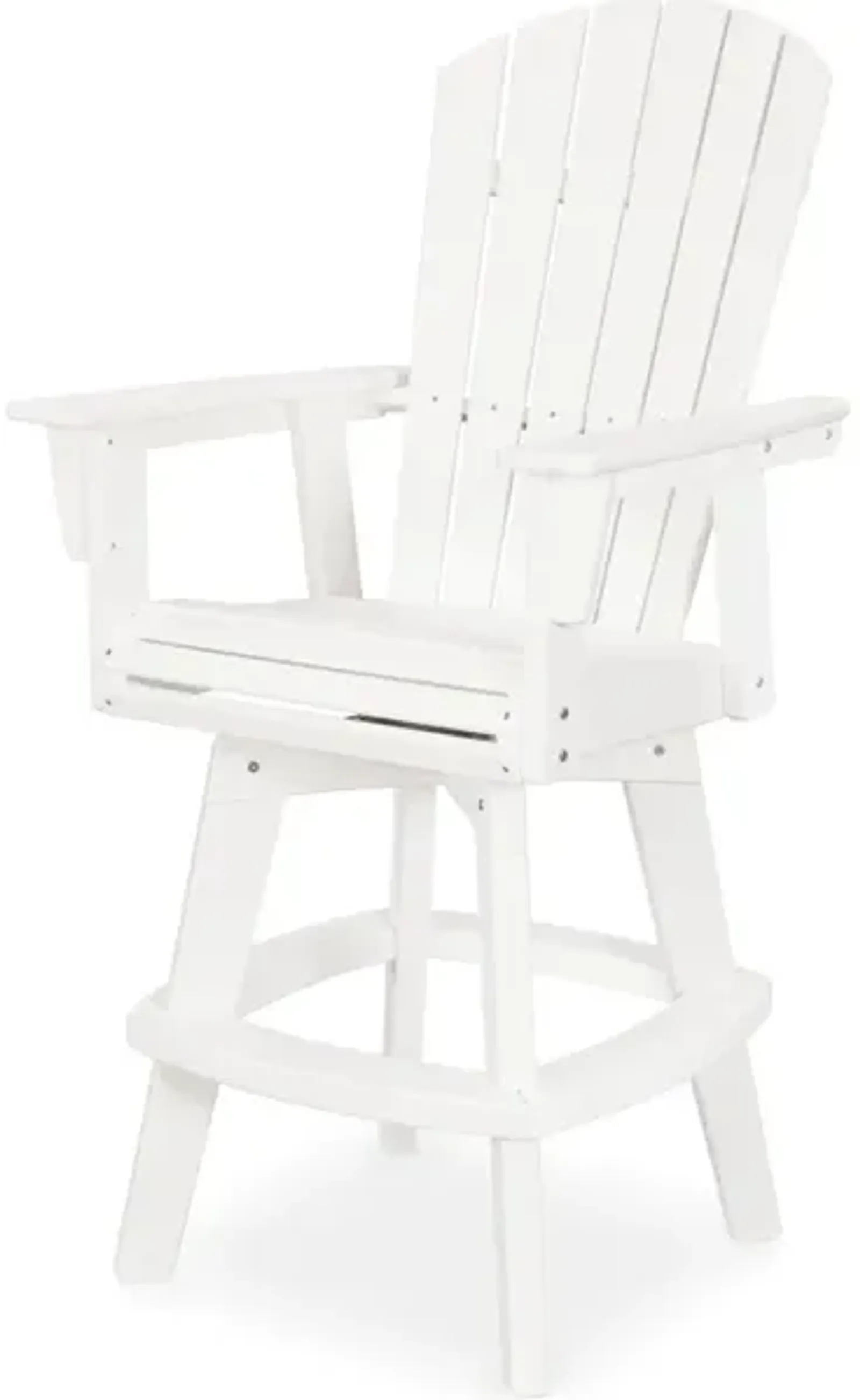 Nautical Adirondack Swivel Bar Chair In White