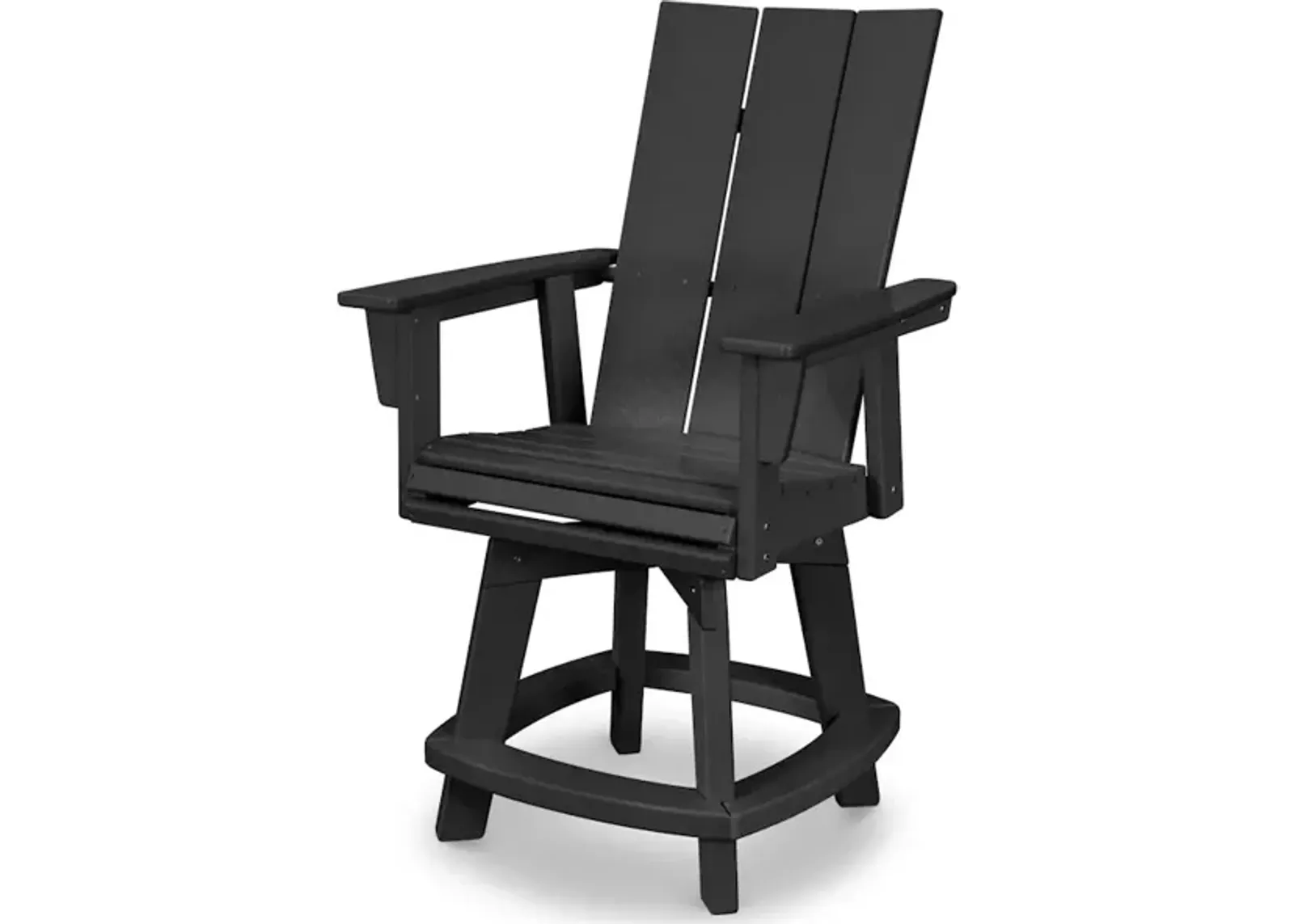 Modern Adirondack Swivel Counter Chair In Black