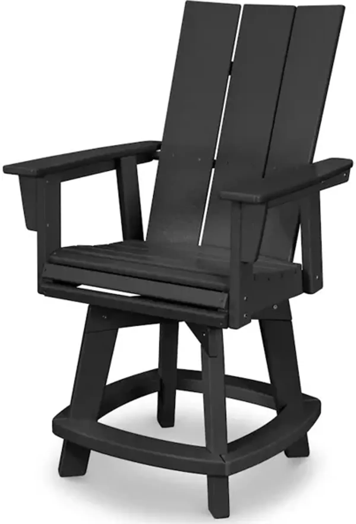 Modern Adirondack Swivel Counter Chair In Black