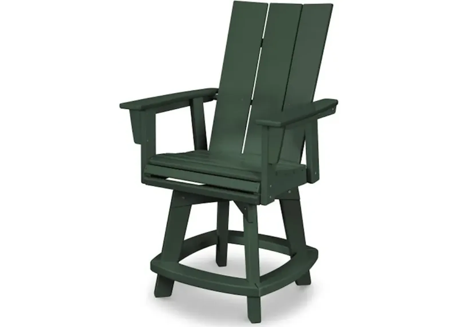 Modern Adirondack Swivel Counter Chair In Green