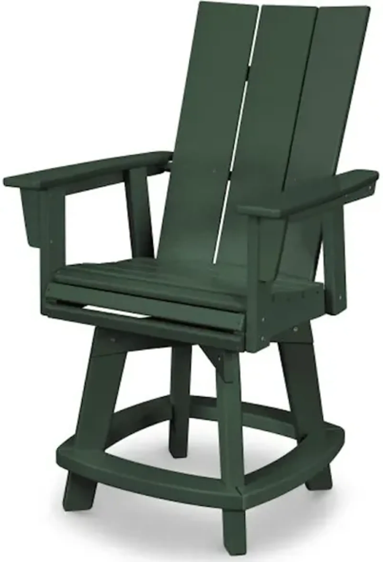 Modern Adirondack Swivel Counter Chair In Green