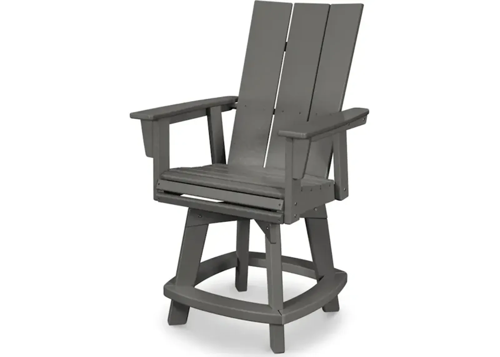 Modern Adirondack Swivel Counter Chair In Slate Grey