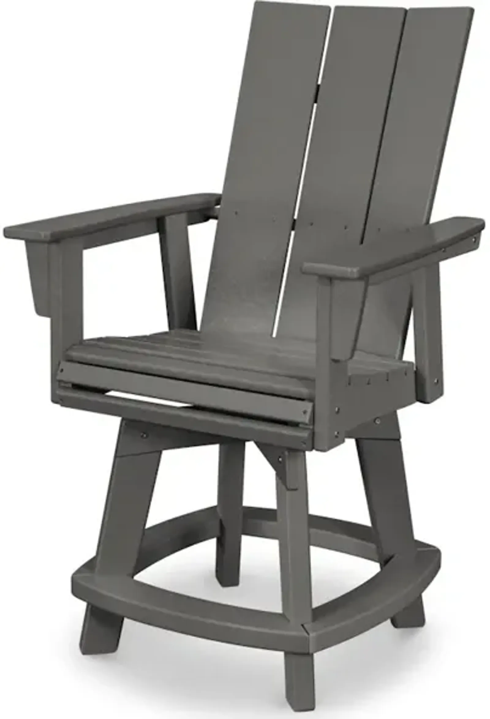 Modern Adirondack Swivel Counter Chair In Slate Grey