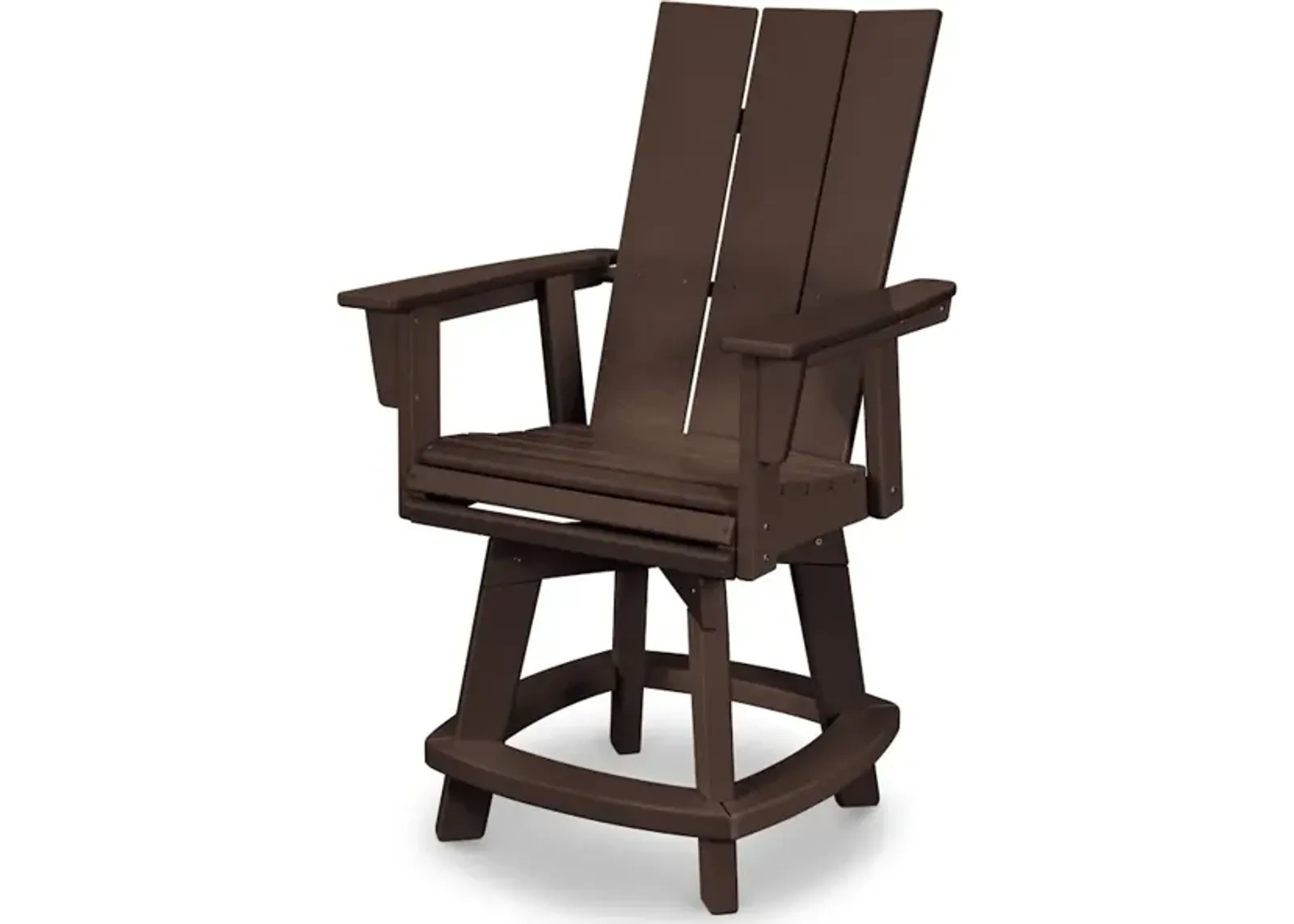 Modern Adirondack Swivel Counter Chair In Mahogany