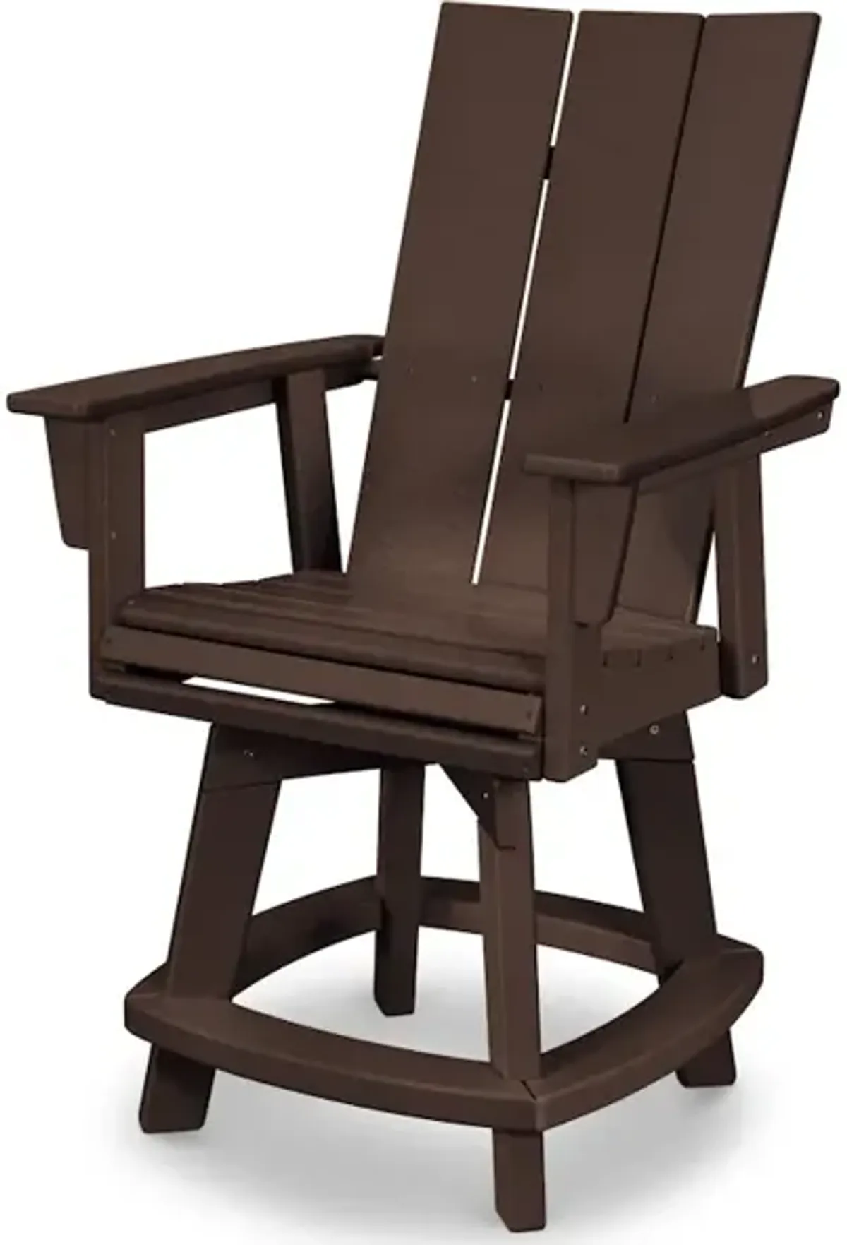 Modern Adirondack Swivel Counter Chair In Mahogany