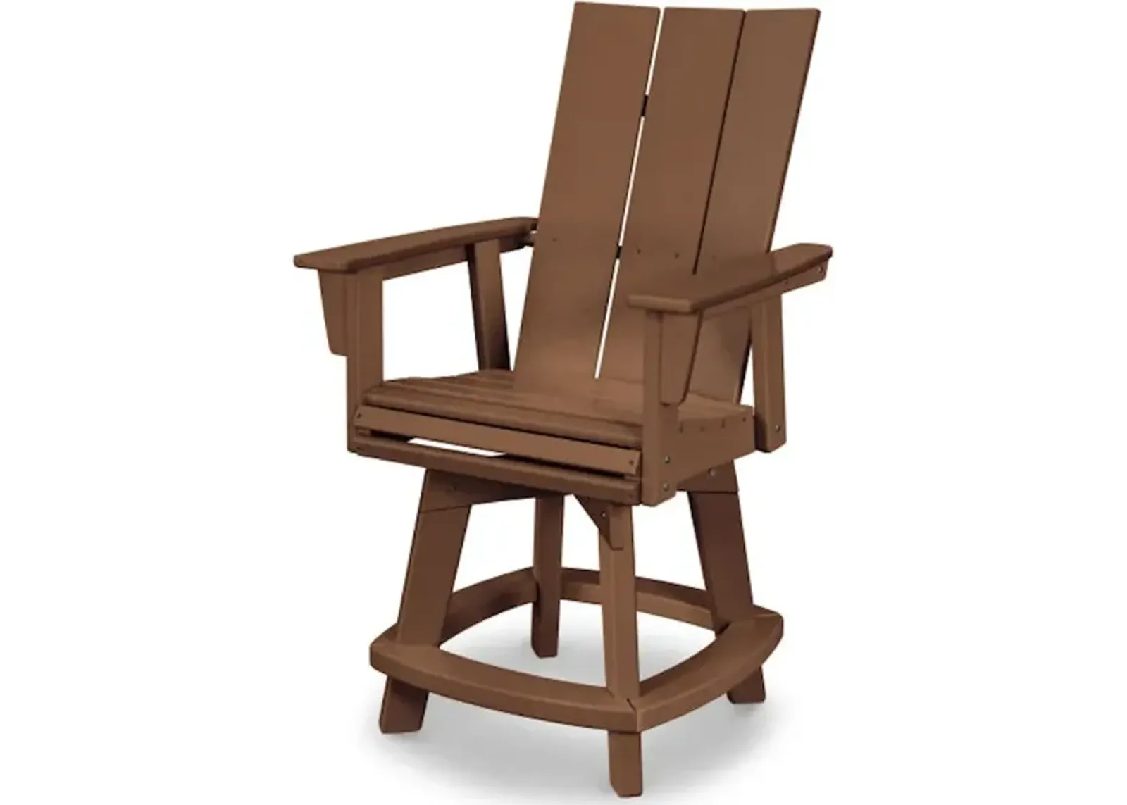 Modern Adirondack Swivel Counter Chair In Teak