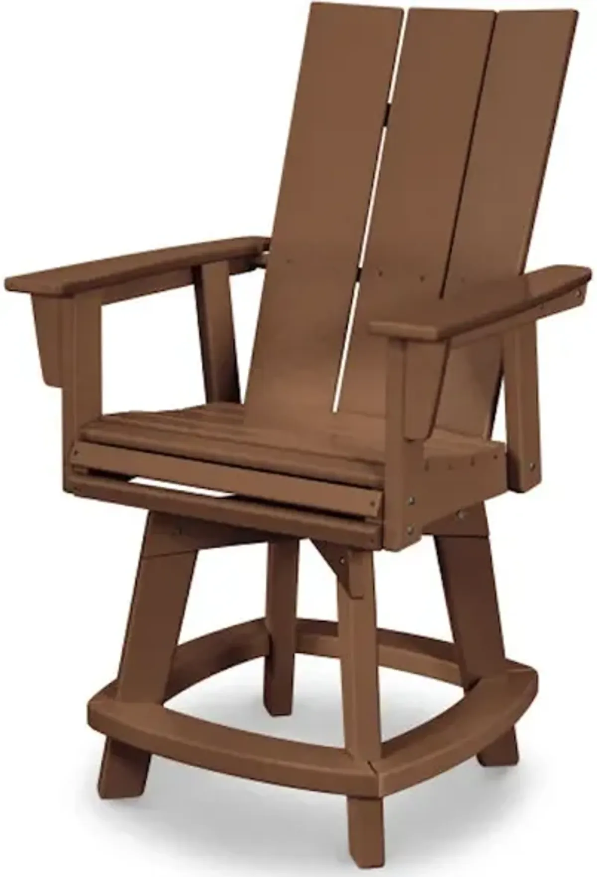 Modern Adirondack Swivel Counter Chair In Teak