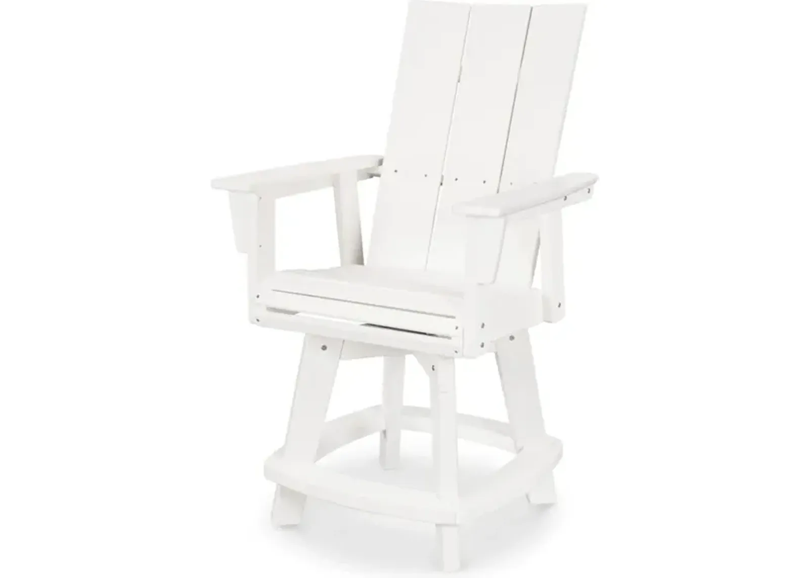 Modern Adirondack Swivel Counter Chair In White