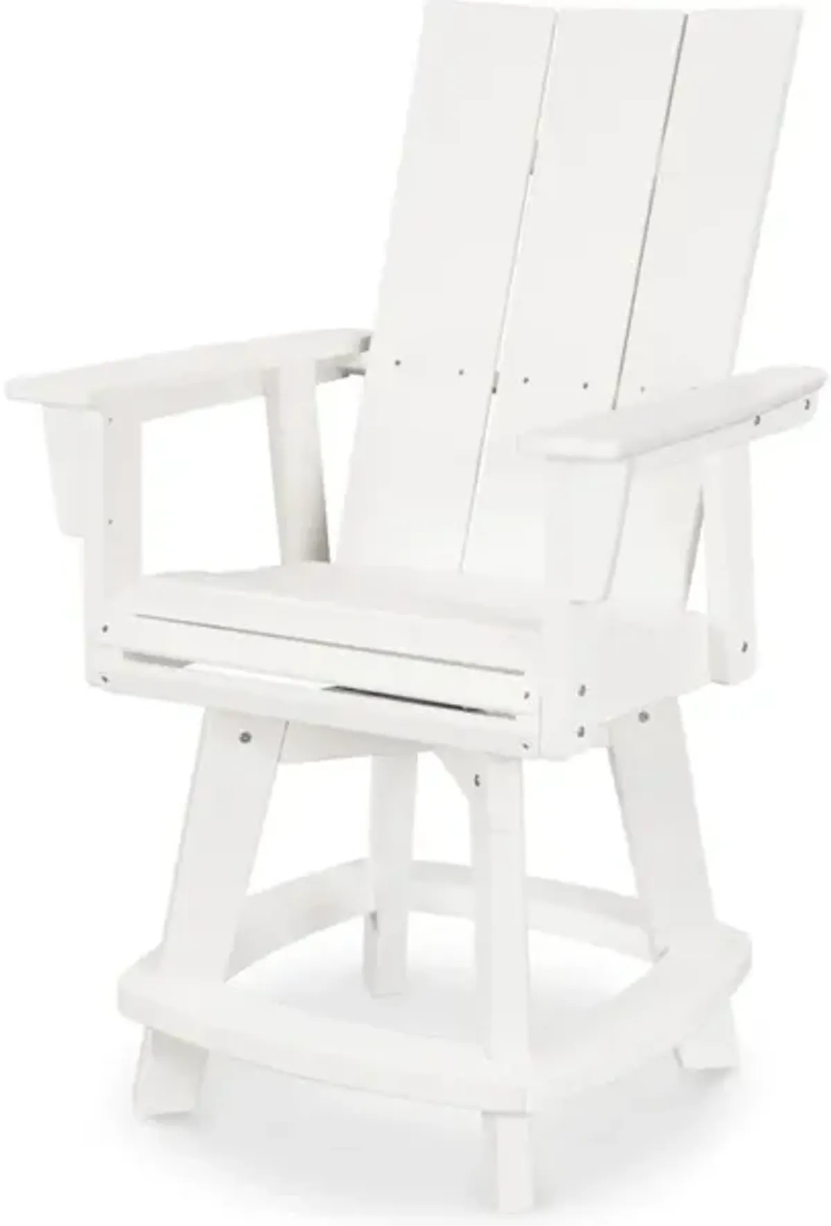 Modern Adirondack Swivel Counter Chair In White