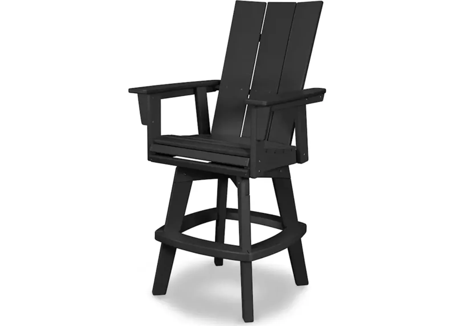 Modern Adirondack Swivel Bar Chair In Black