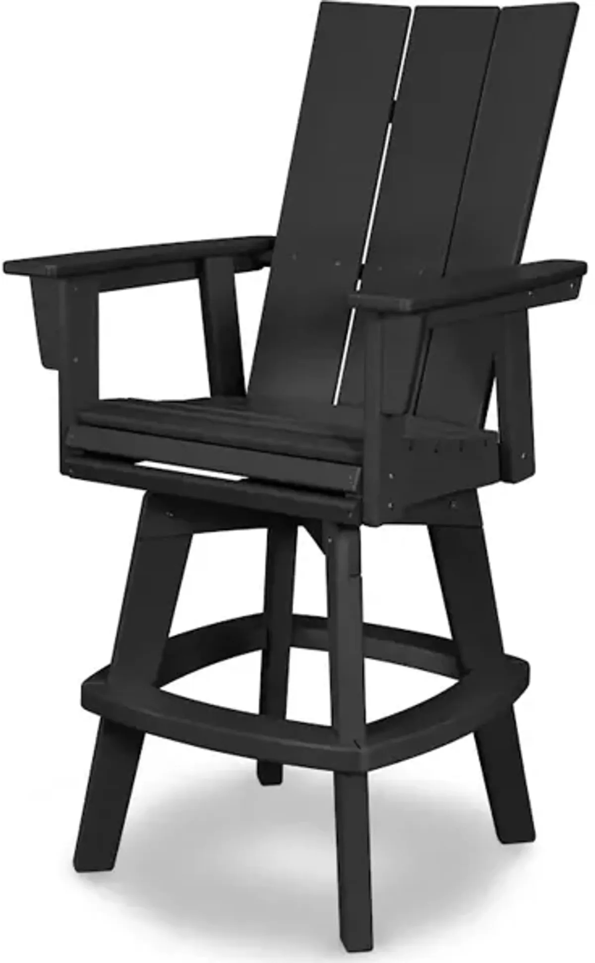 Modern Adirondack Swivel Bar Chair In Black