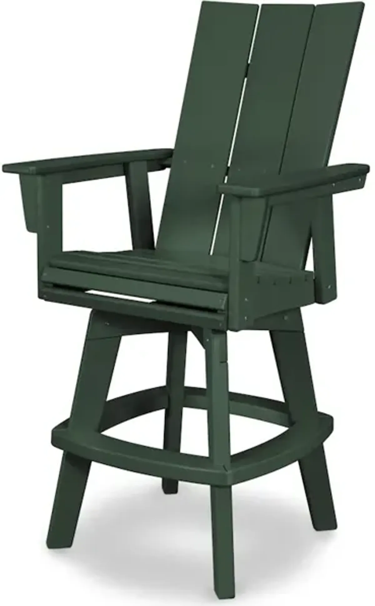 Modern Adirondack Swivel Bar Chair In Green