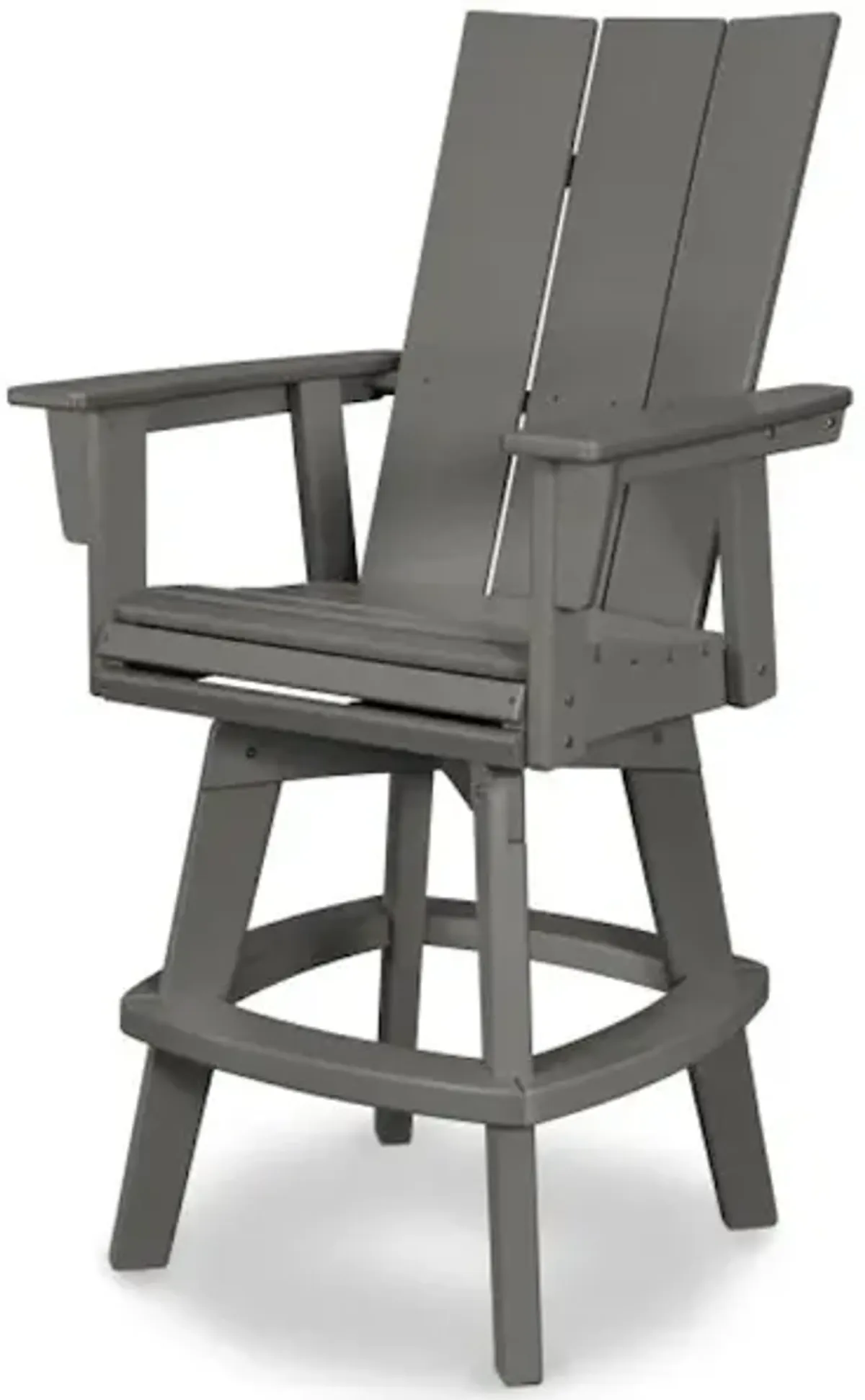 Modern Adirondack Swivel Bar Chair In Slate Grey