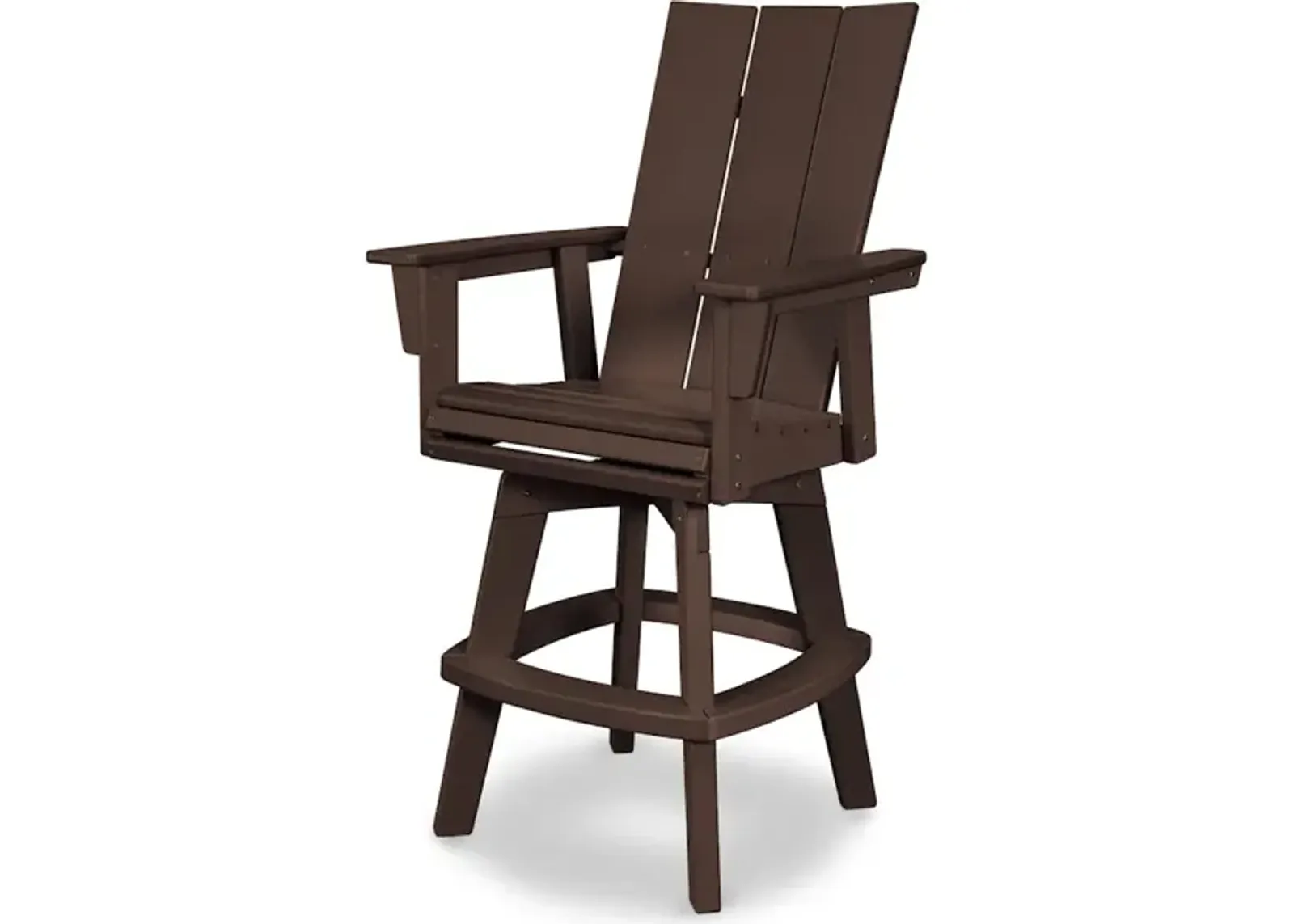 Modern Adirondack Swivel Bar Chair In Mahogany