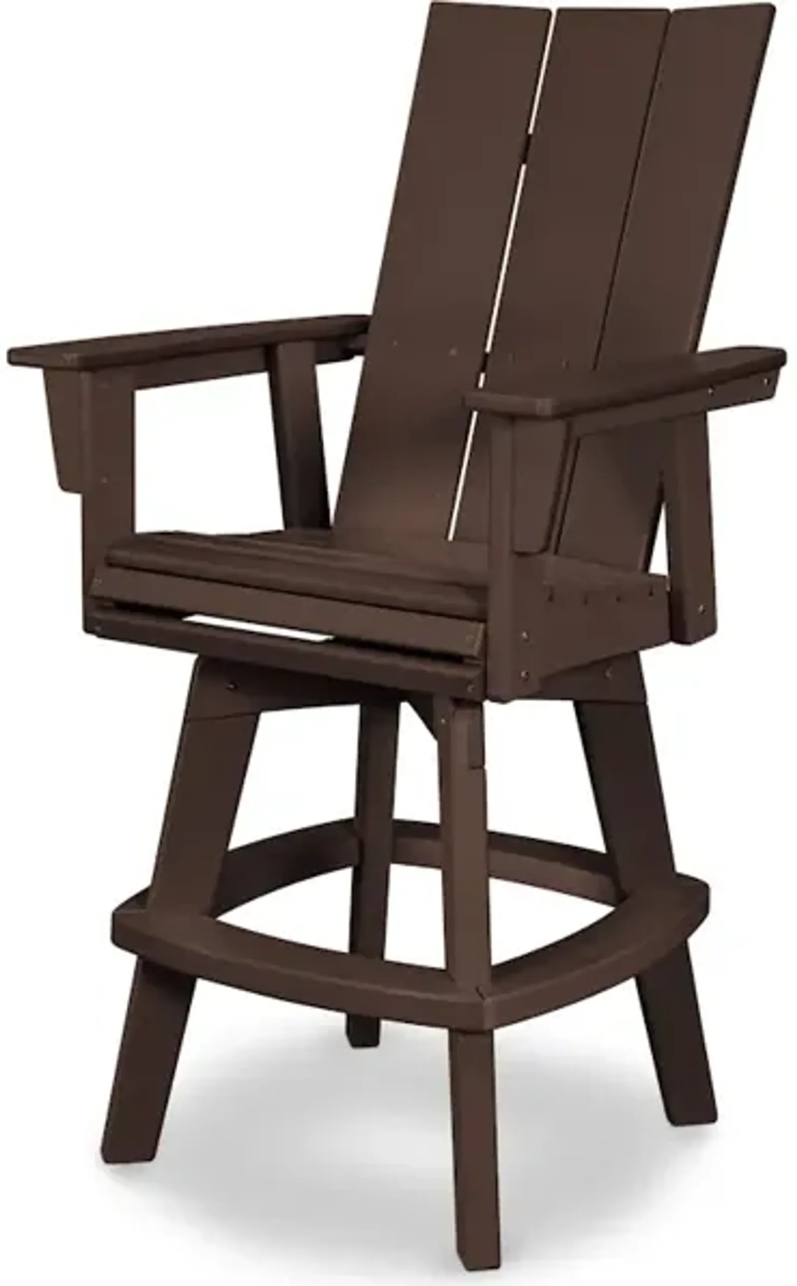 Modern Adirondack Swivel Bar Chair In Mahogany