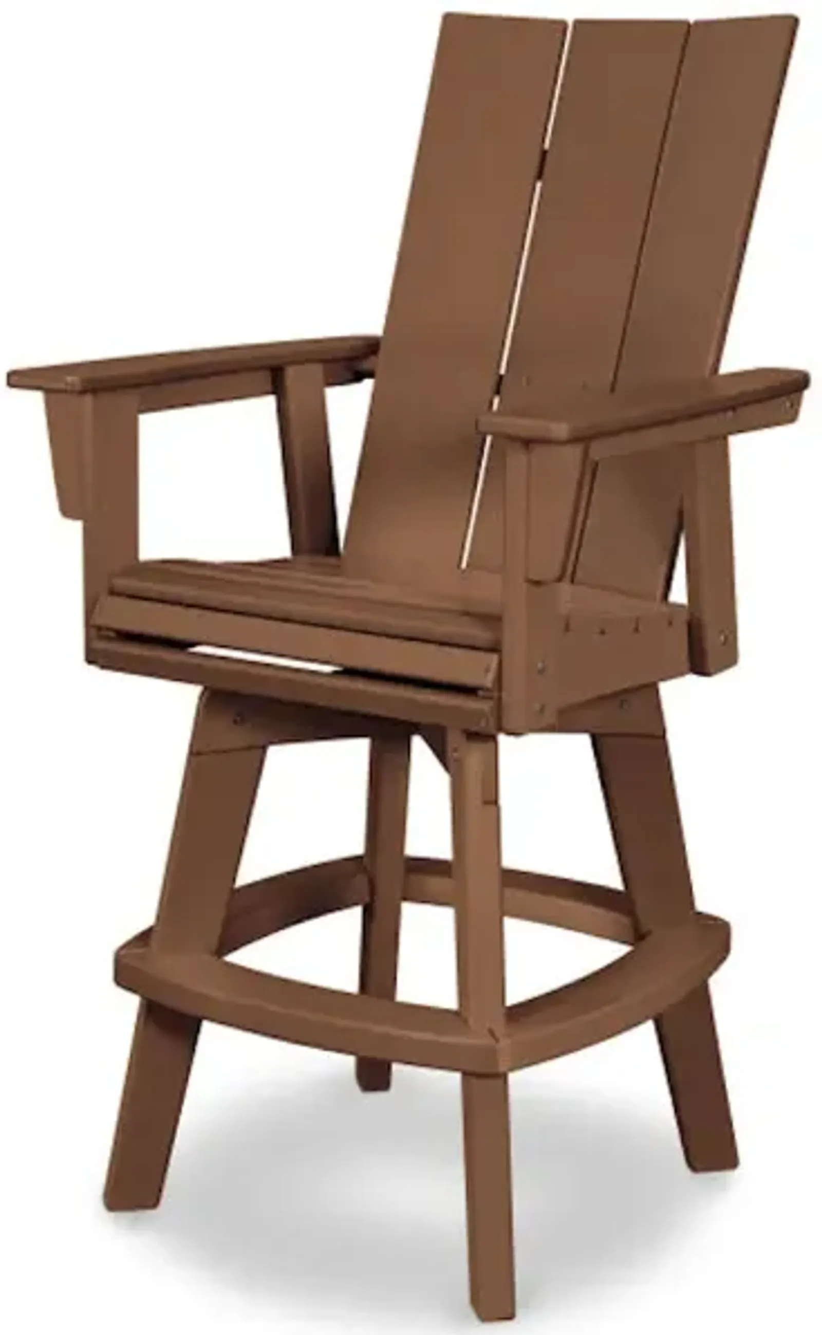 Modern Adirondack Swivel Bar Chair In Teak