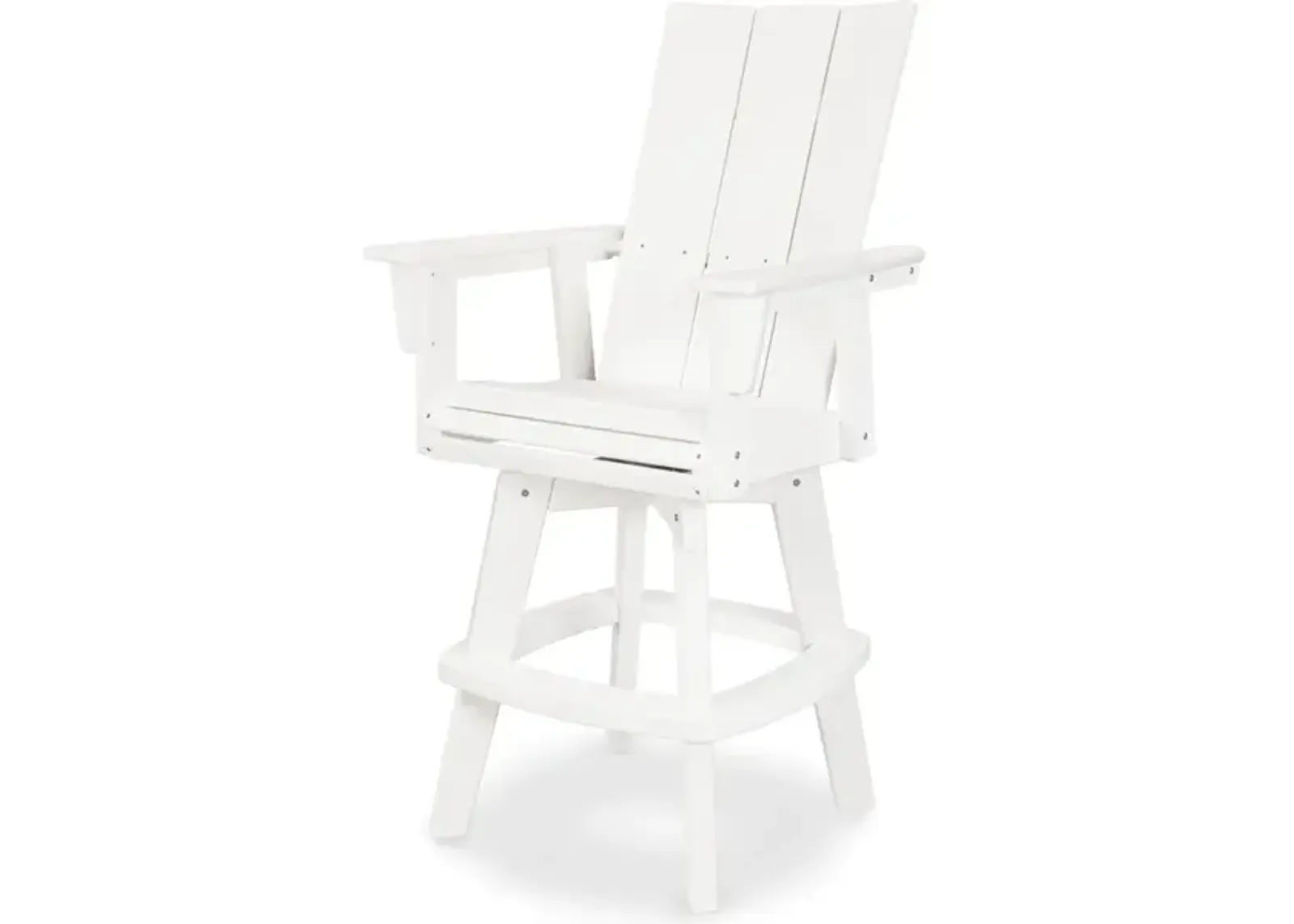 Modern Adirondack Swivel Bar Chair In White