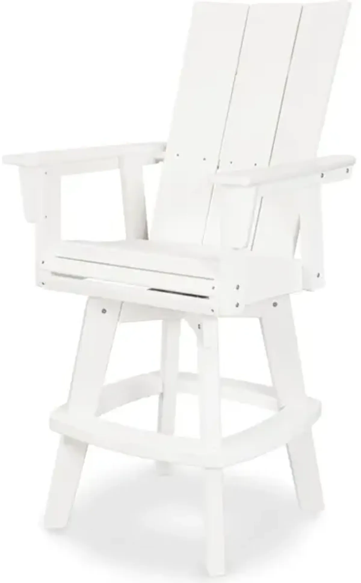 Modern Adirondack Swivel Bar Chair In White