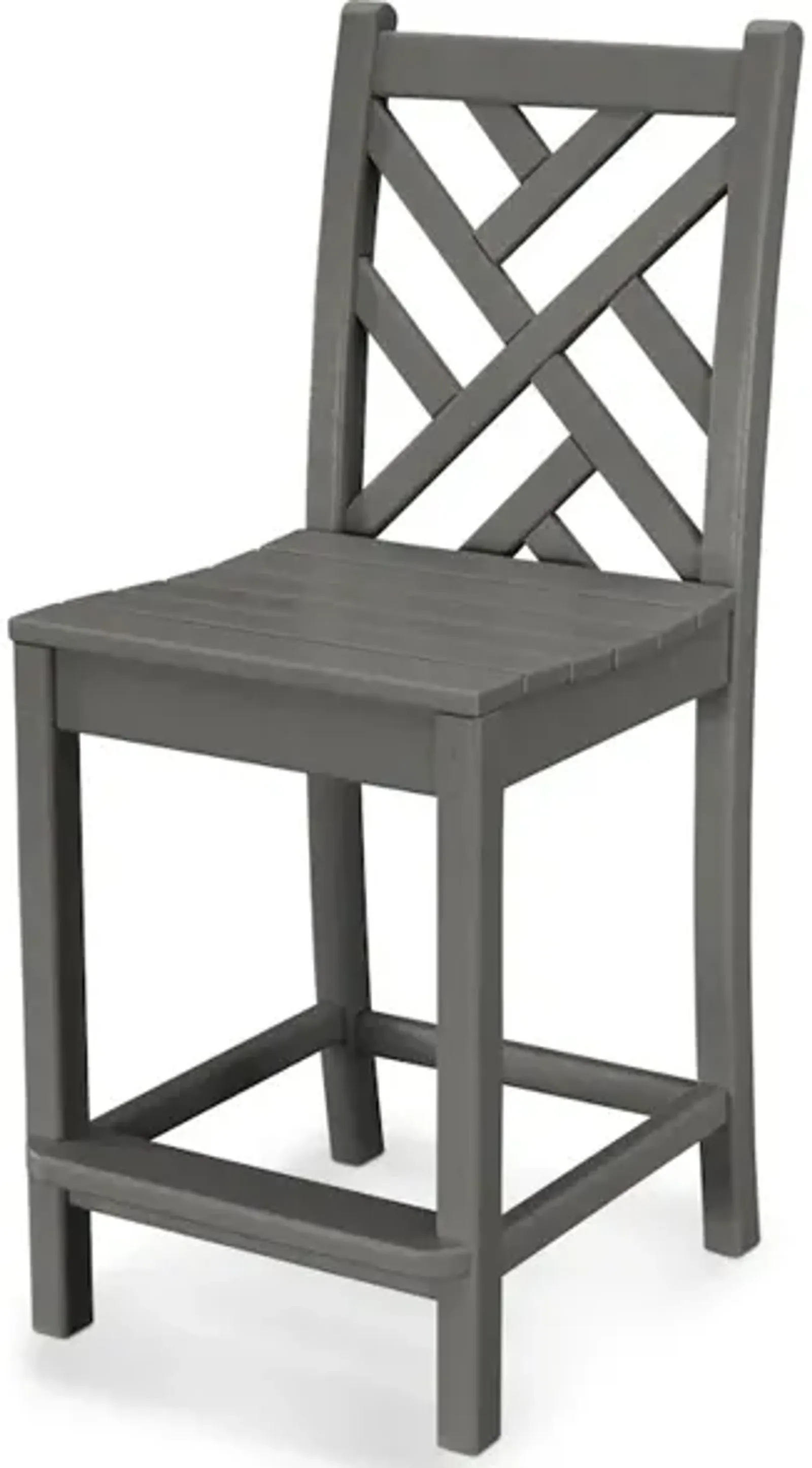 Chippendale Counter Side Chair In Slate Grey