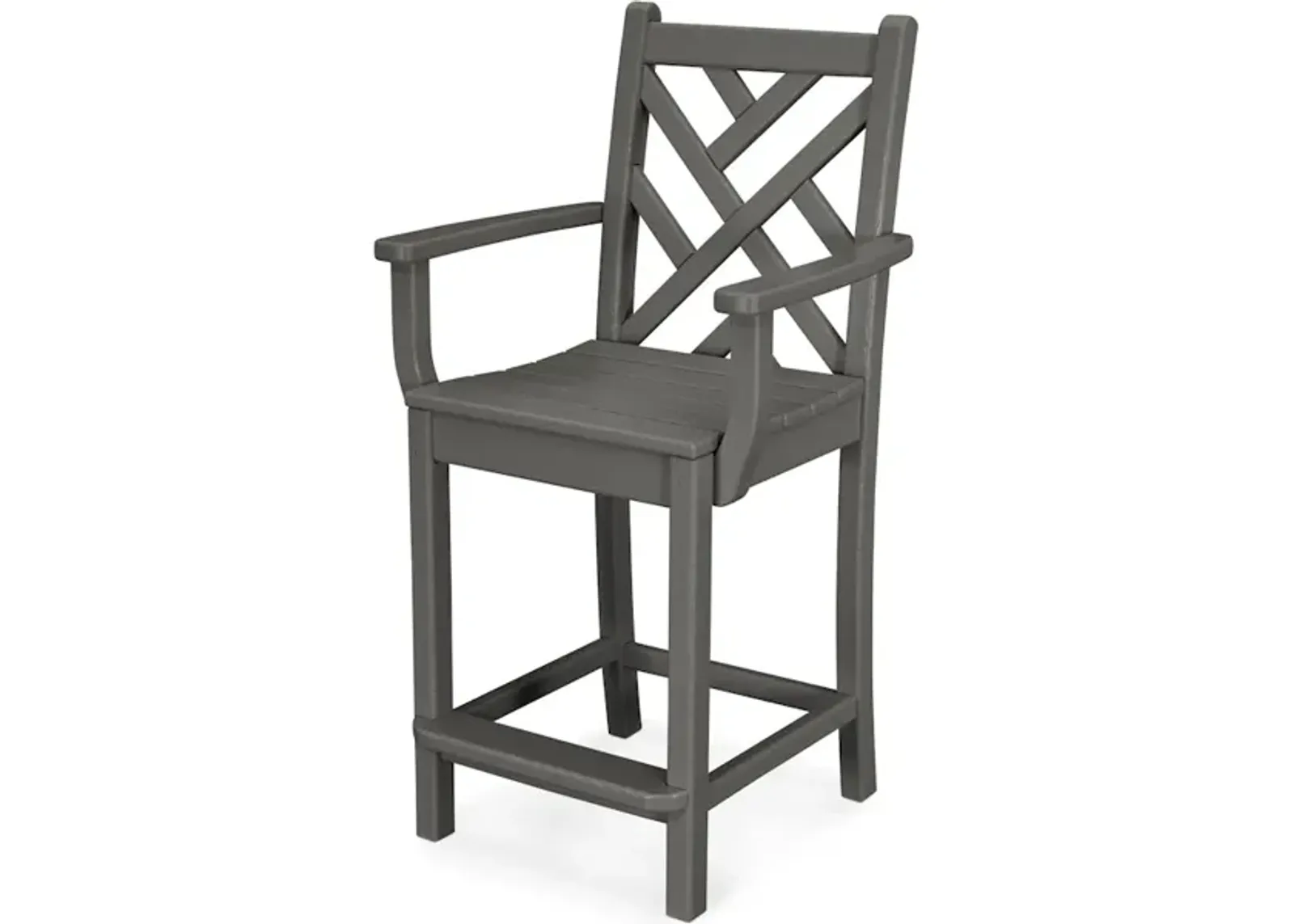 Chippendale Counter Arm Chair In Slate Grey